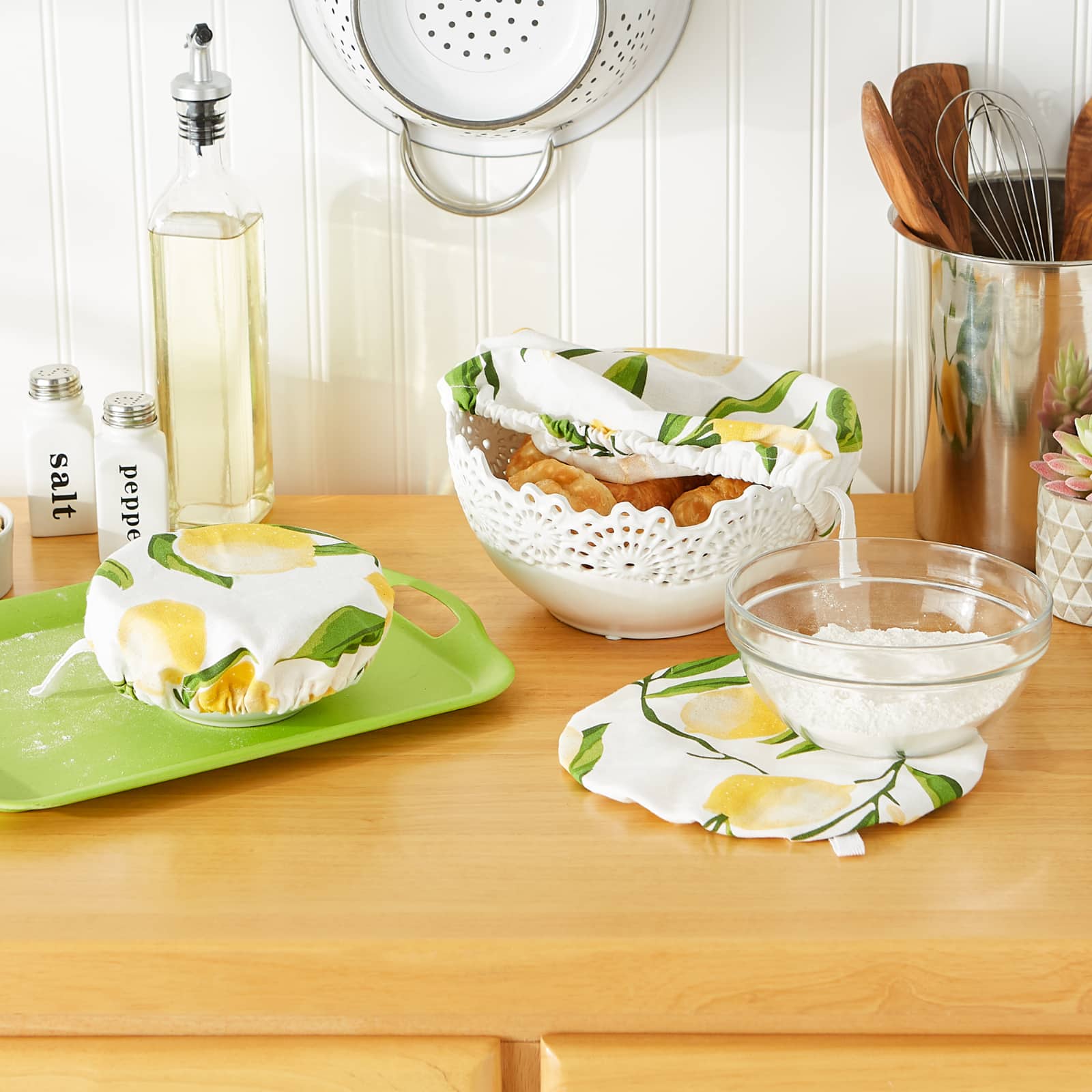 Lemon Bliss Print Dish Cover Set