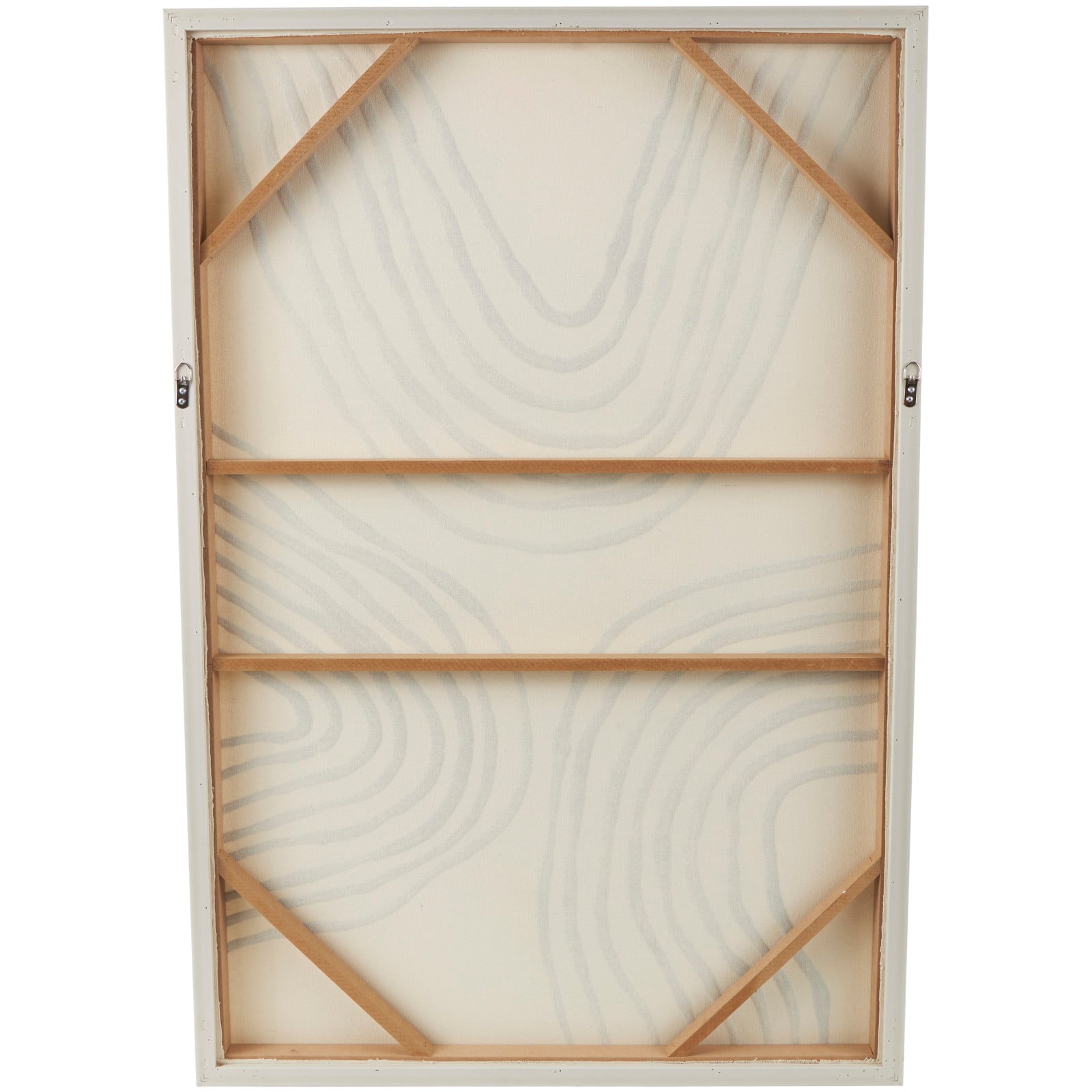 Black Wooden Abstract Wavy Line Framed Wall Art with Black Wooden Frame