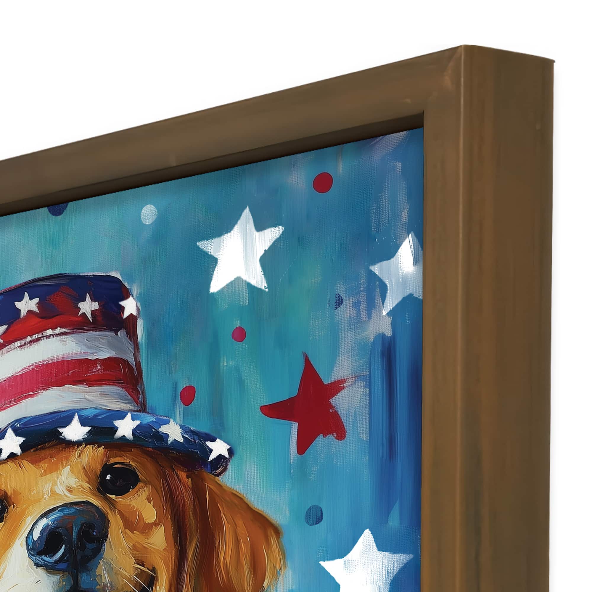 16" x 16" Patriotic Golden Retriever Framed Print