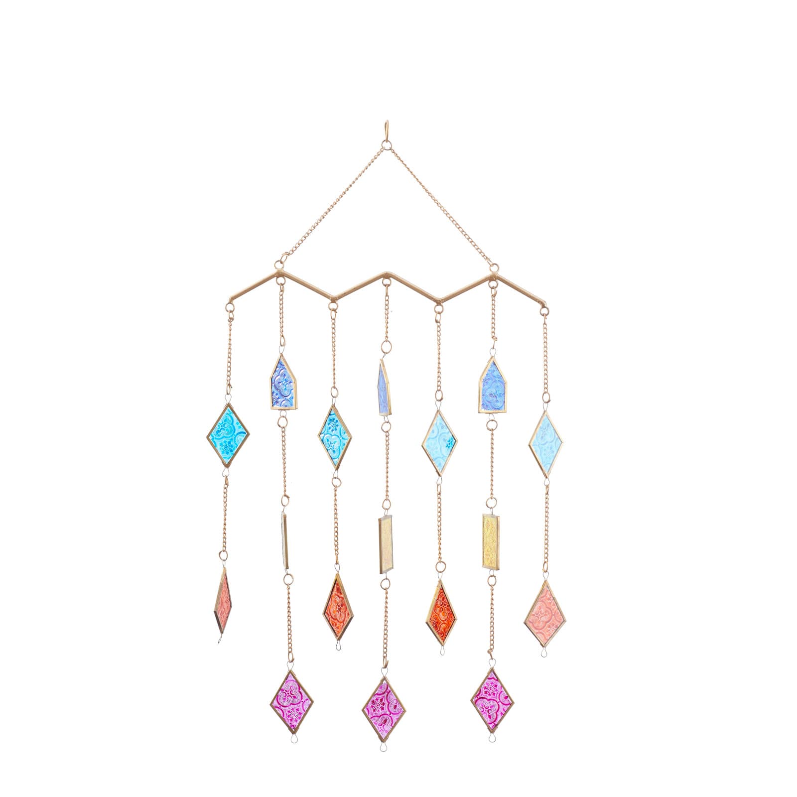 Multi Metal Contemporary Windchime, 29" x 17" x 2"
