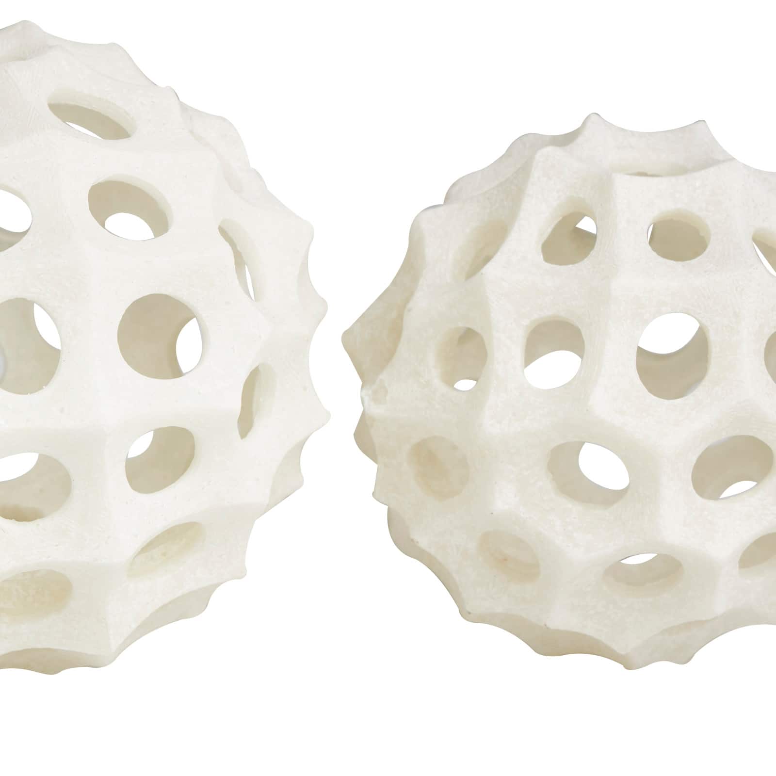 Cream Orb Abstract Sculpture Set