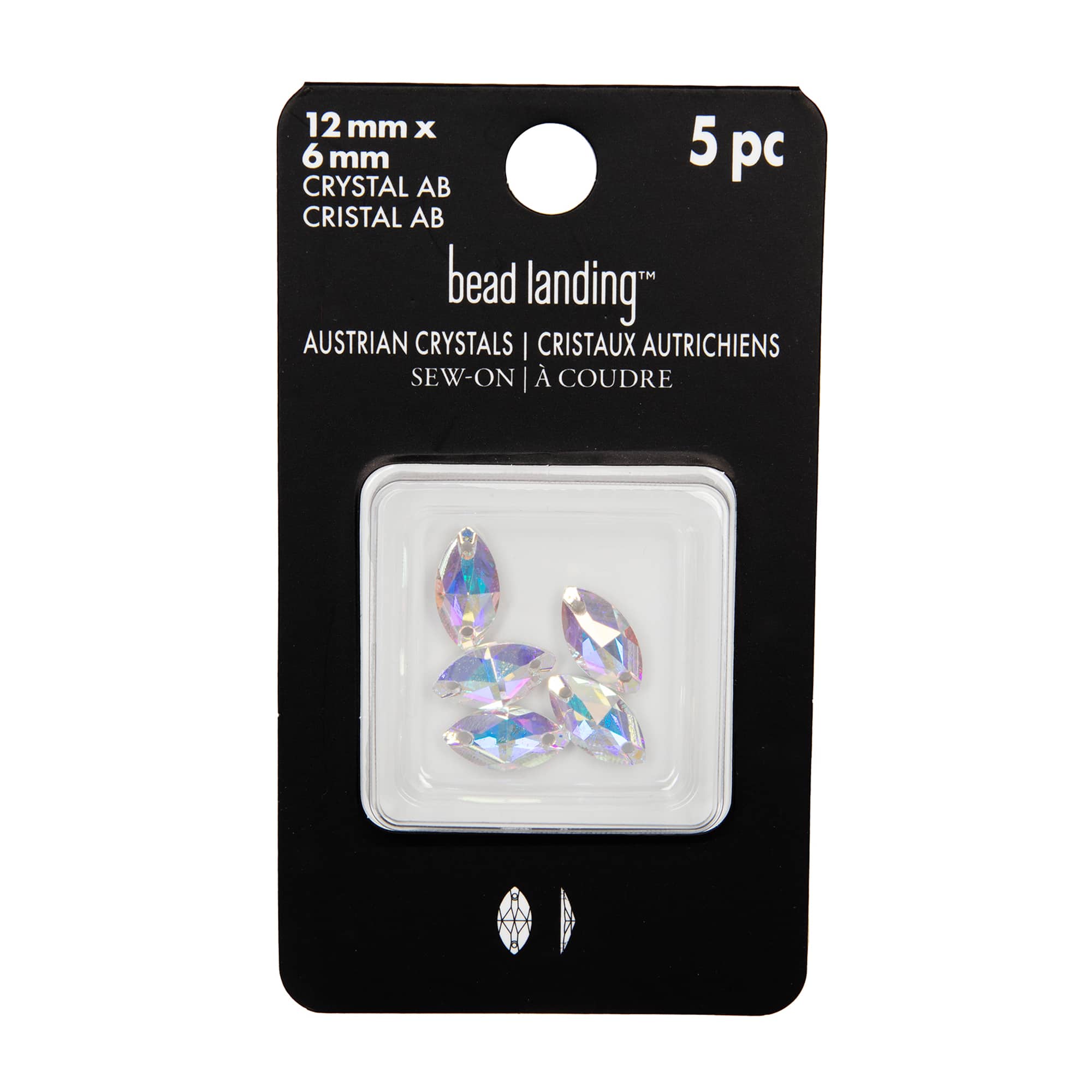 12mm Navette Sew-On Austrian Crystals by Bead Landing™, 5ct.