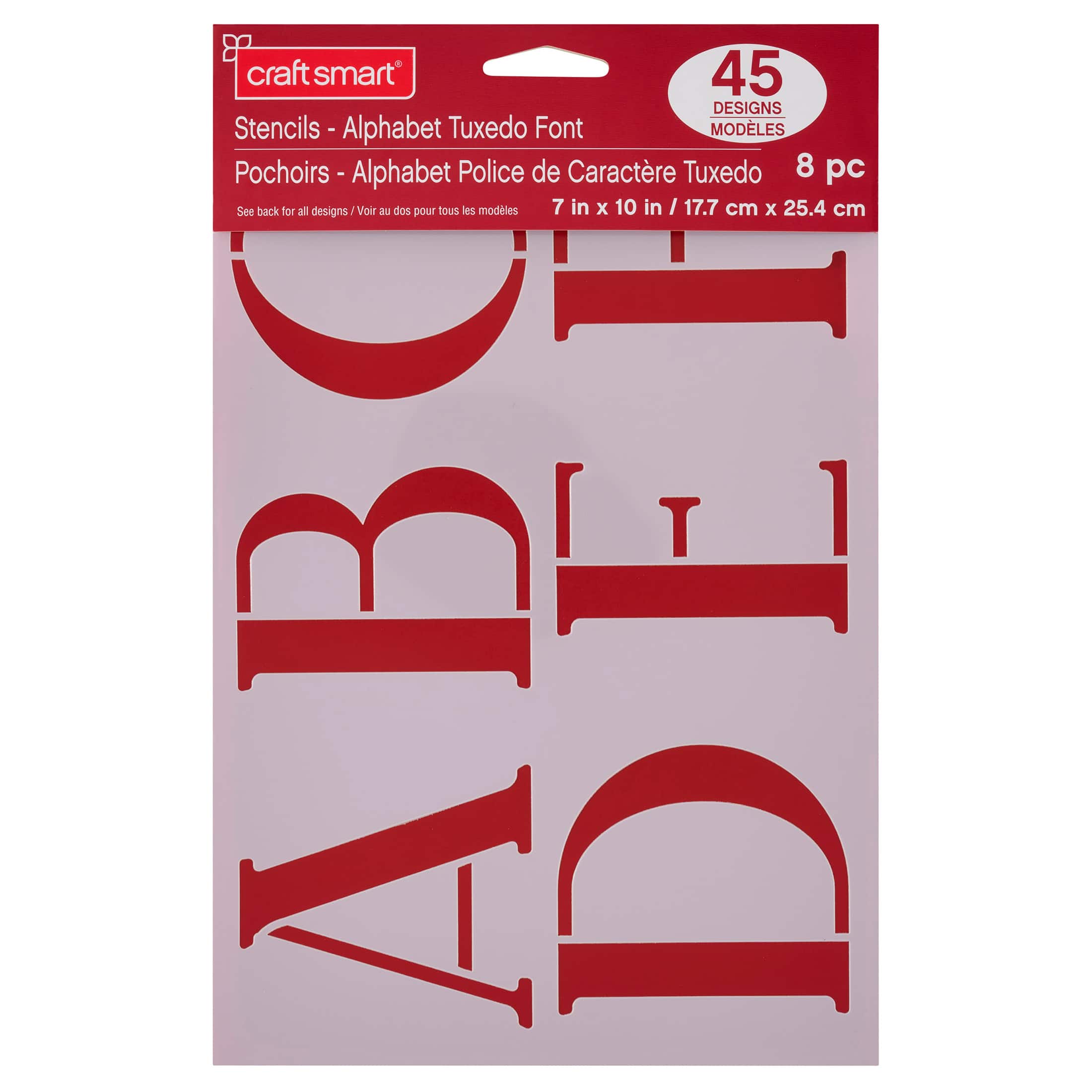 6 Pack: 3" Tuxedo Alphabet Font Stencils by Craft Smart®