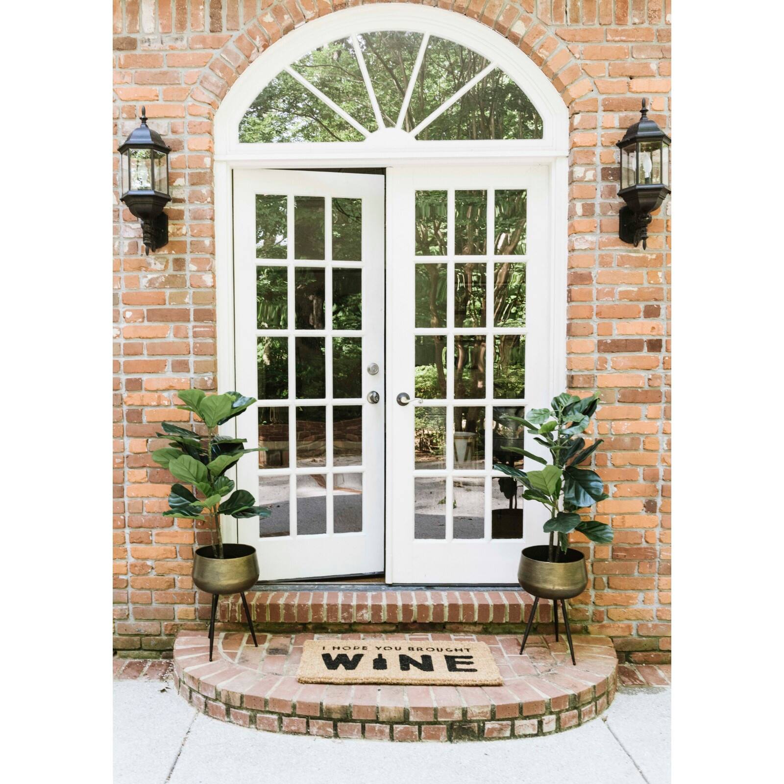 I Hope You Brought Wine Rectangle Natural Coir Doormat