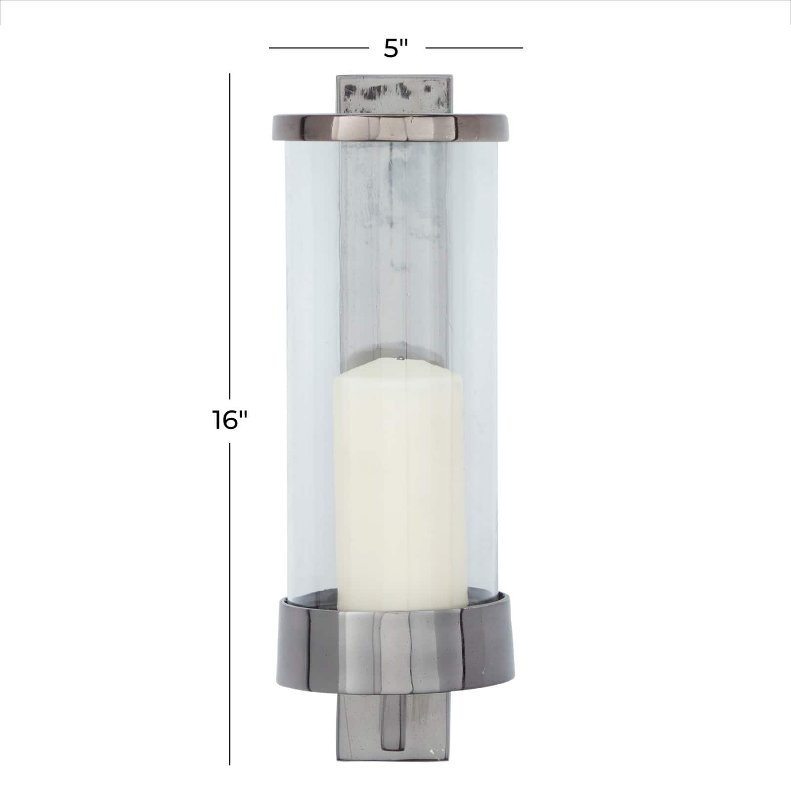 Grey Aluminum Contemporary Wall Sconce, 16" x 5" x 7"