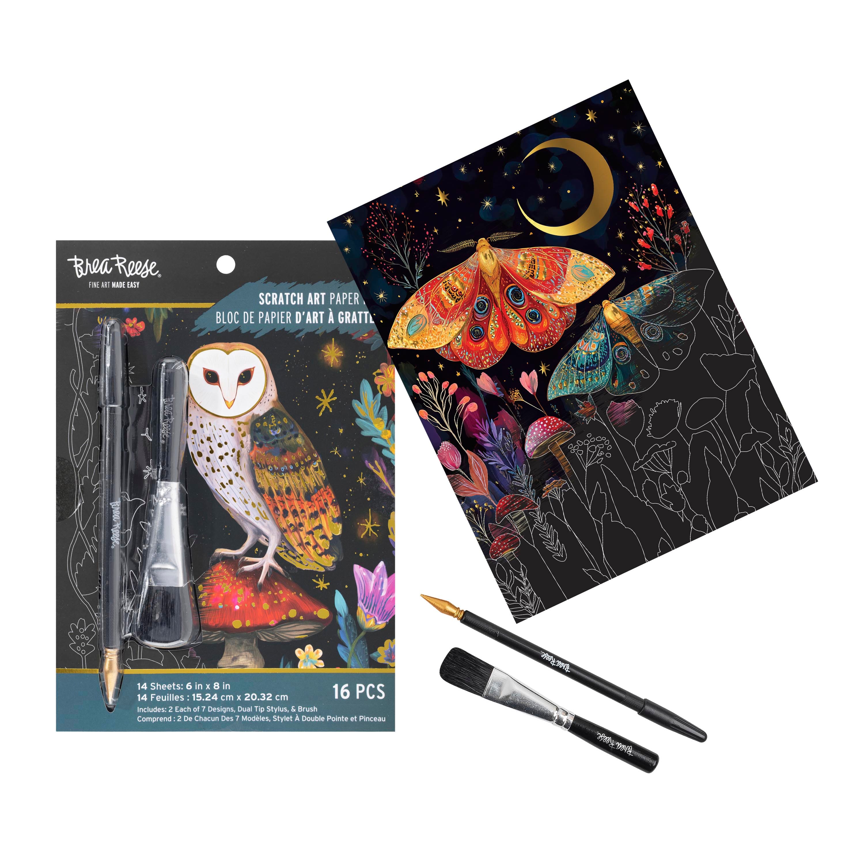 Brea Reese® 6" x 8" Folk Forest Scratch Art Paper Pad