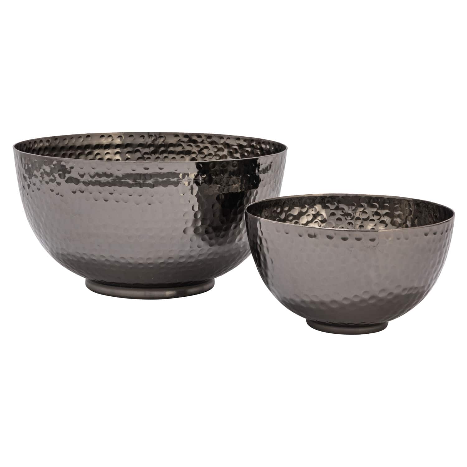 Hello Honey® Silver Finish Round Hammered Metal Bowl Set