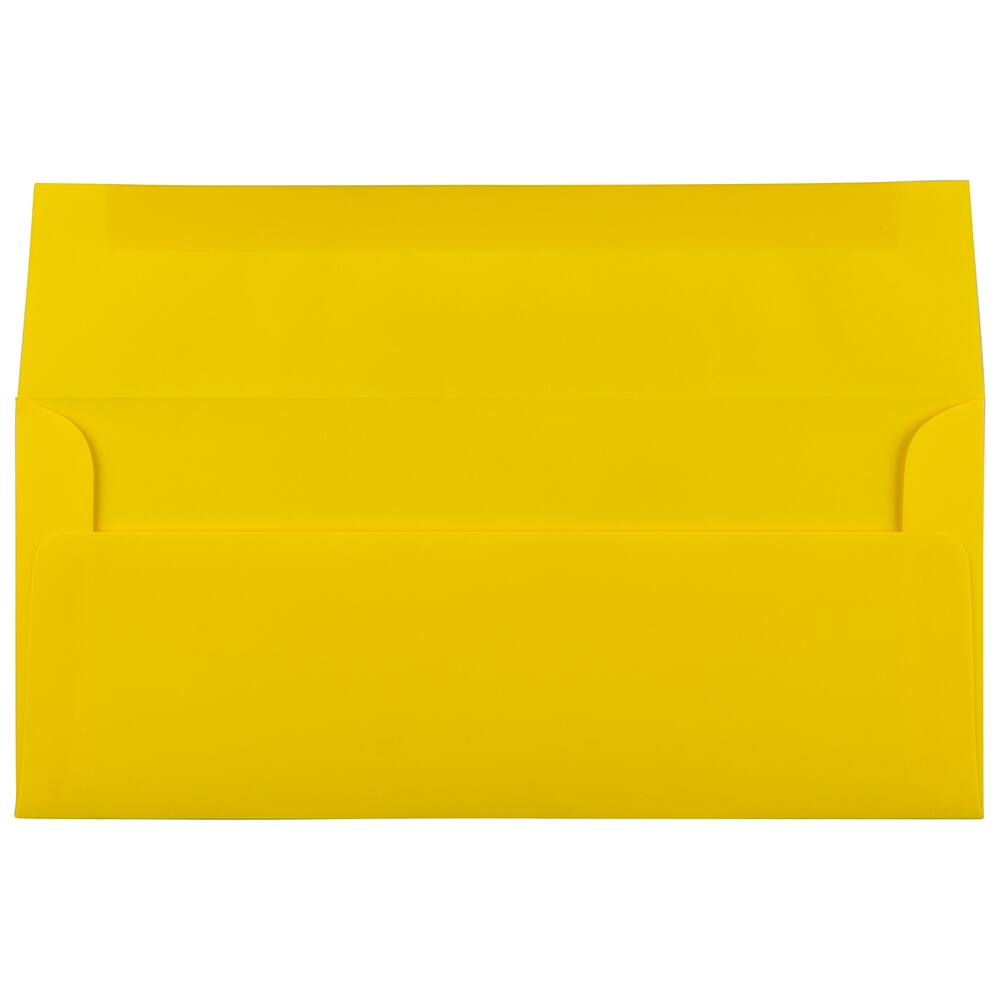 JAM Paper #10 Yellow Bright Hue Recycled Business Envelopes