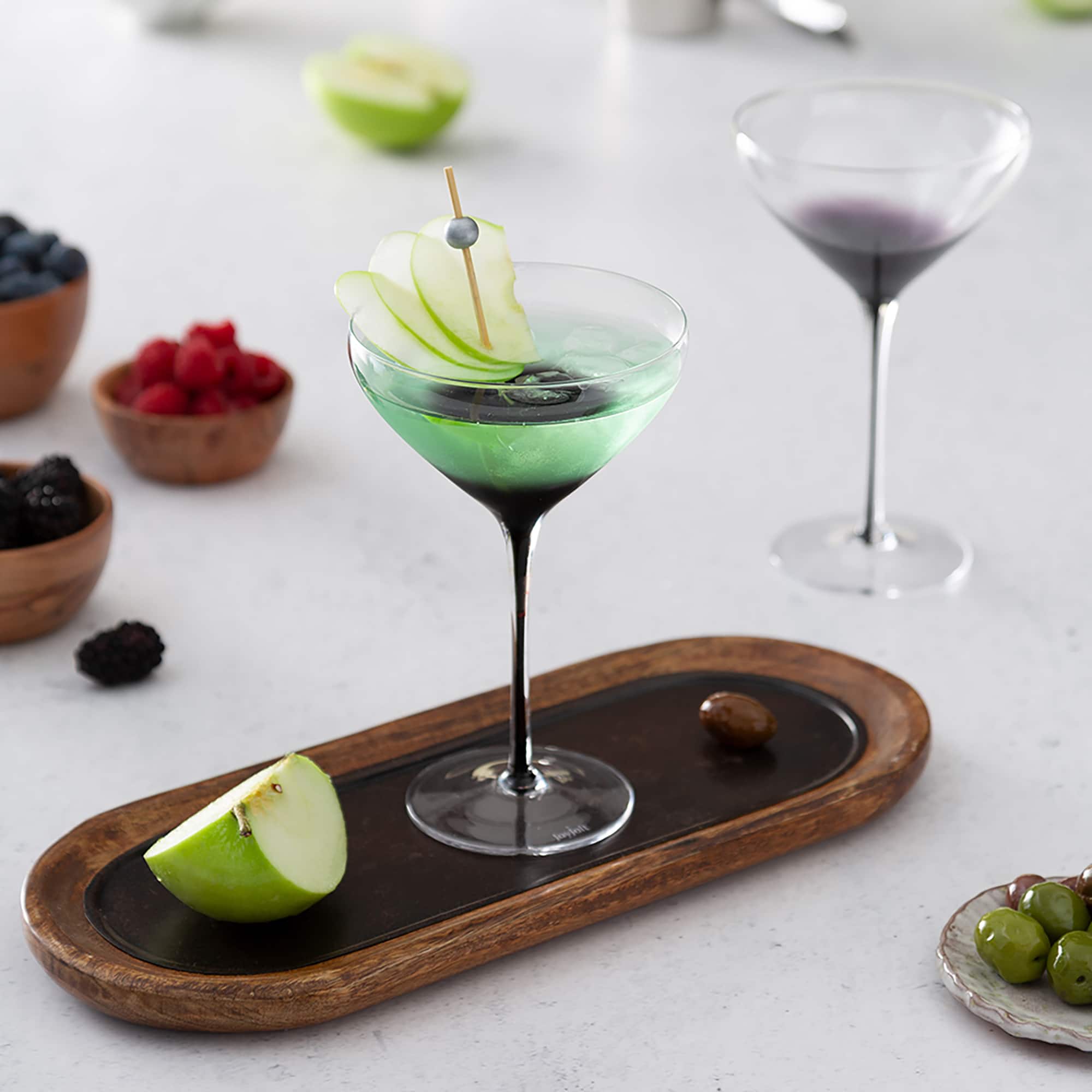 JoyJolt® 10.5oz. Black Swan Martini Glasses, 2ct.