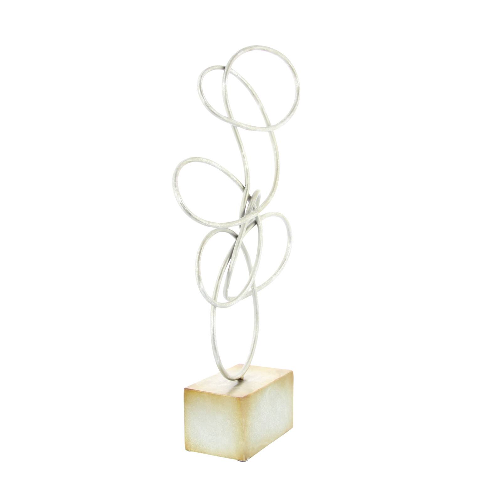 22" Silver Metal Contemporary Twist Sculpture