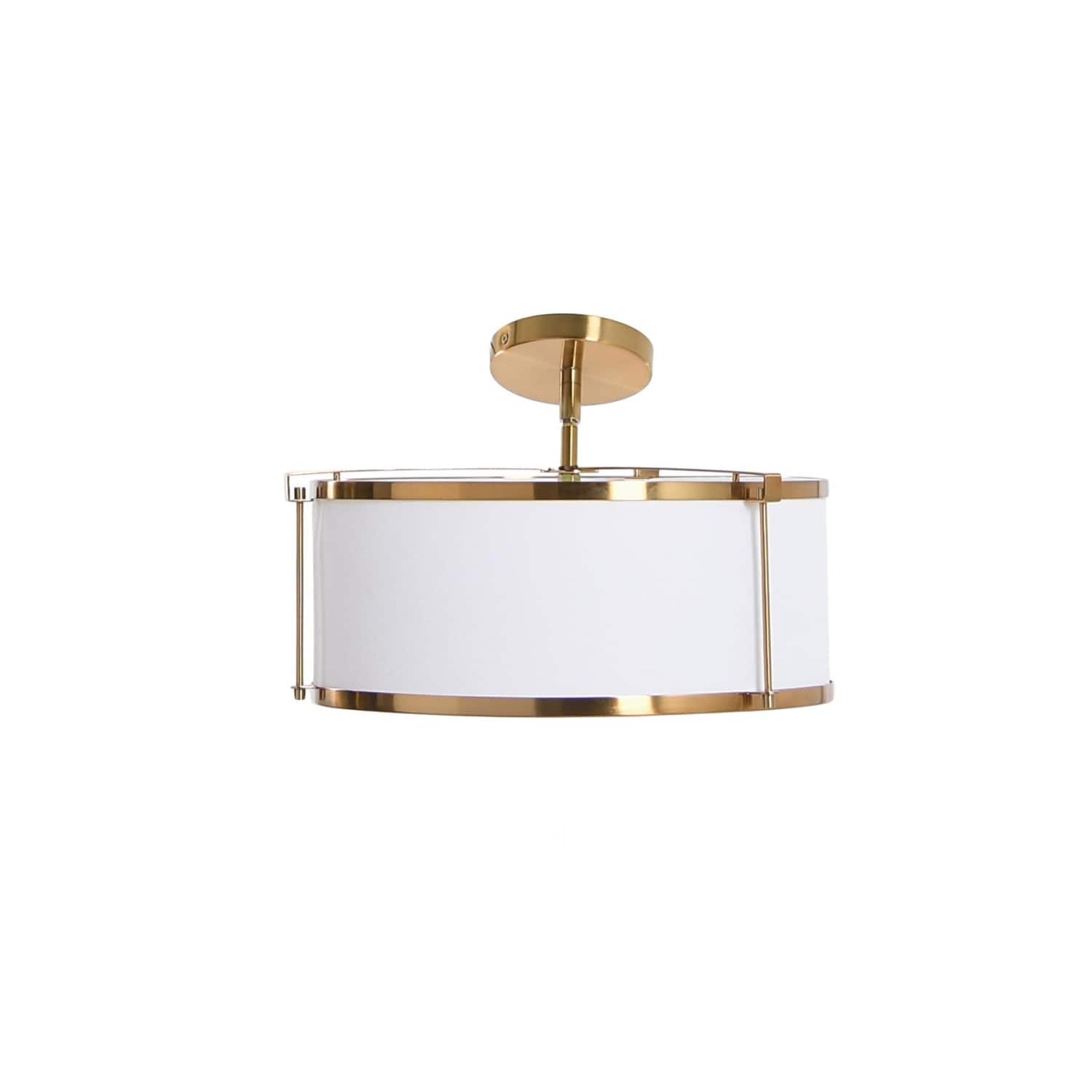 Hello Honey® 10" Metal Semi-Flush Mount Ceiling Light with Captured Linen Shade