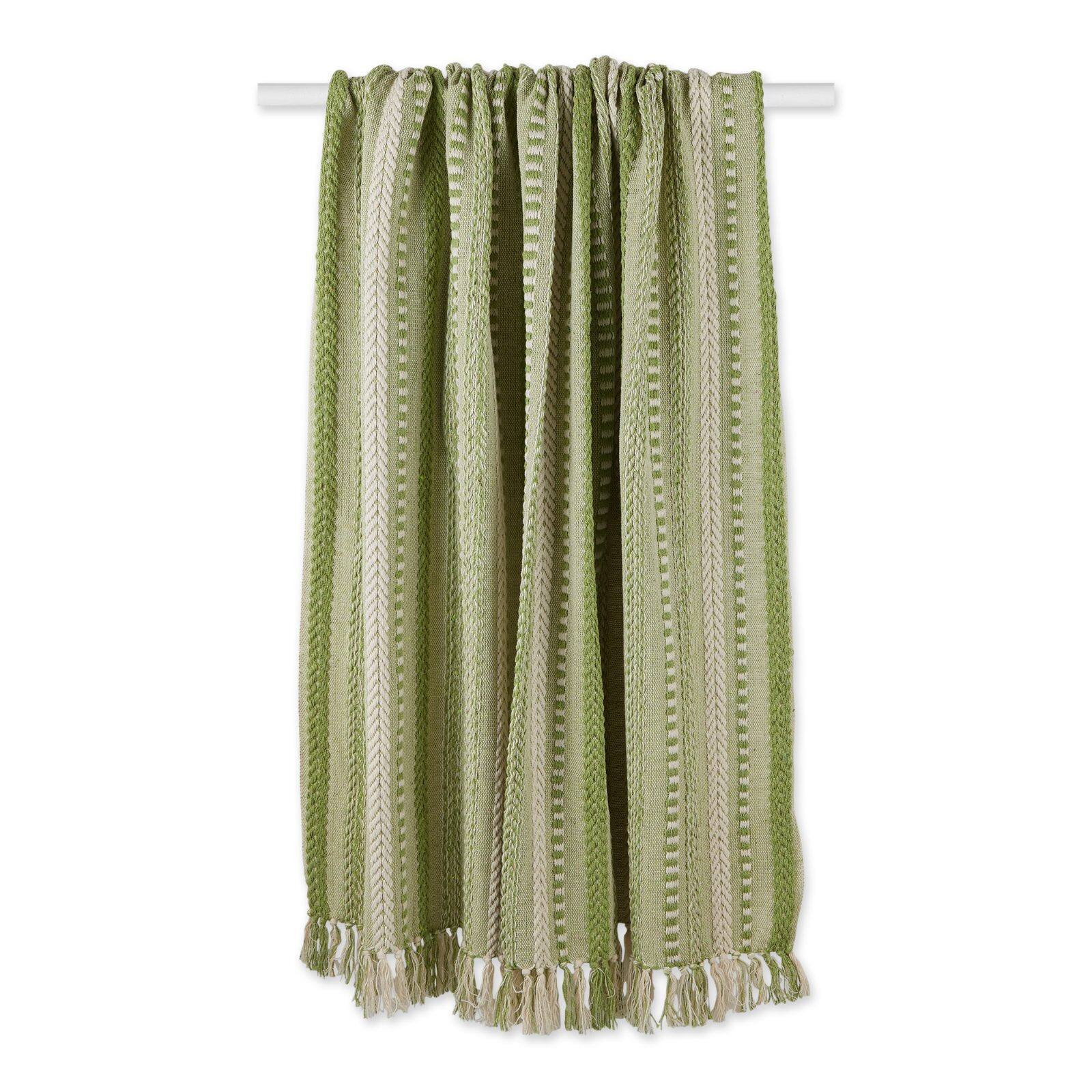 DII® Antique Green Braided Stripe Throw