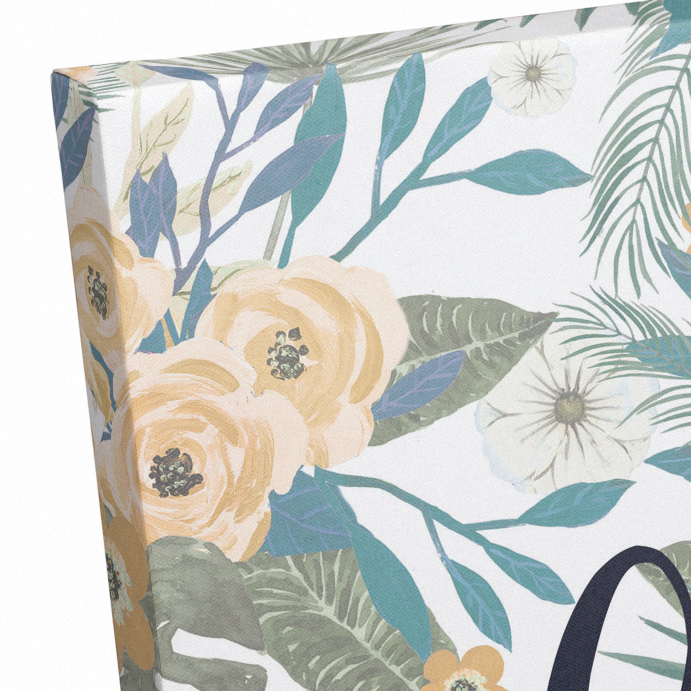 Feels Like Home Tropical Floral Canvas Wall Art