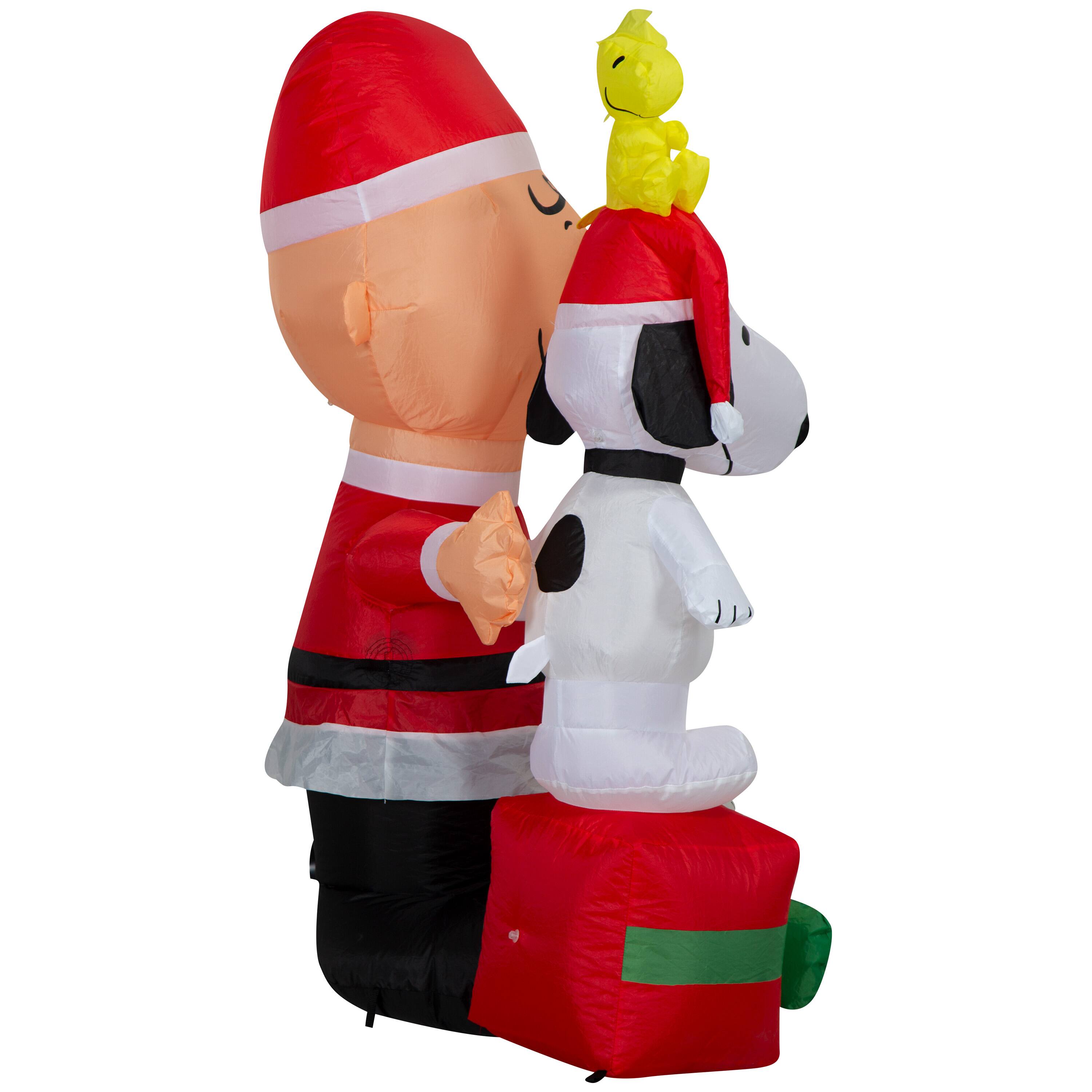 4ft. Airblown® Peanuts® Inflatable Charlie Brown with Snoopy & Woodstock Value Scene Christmas Light Décor