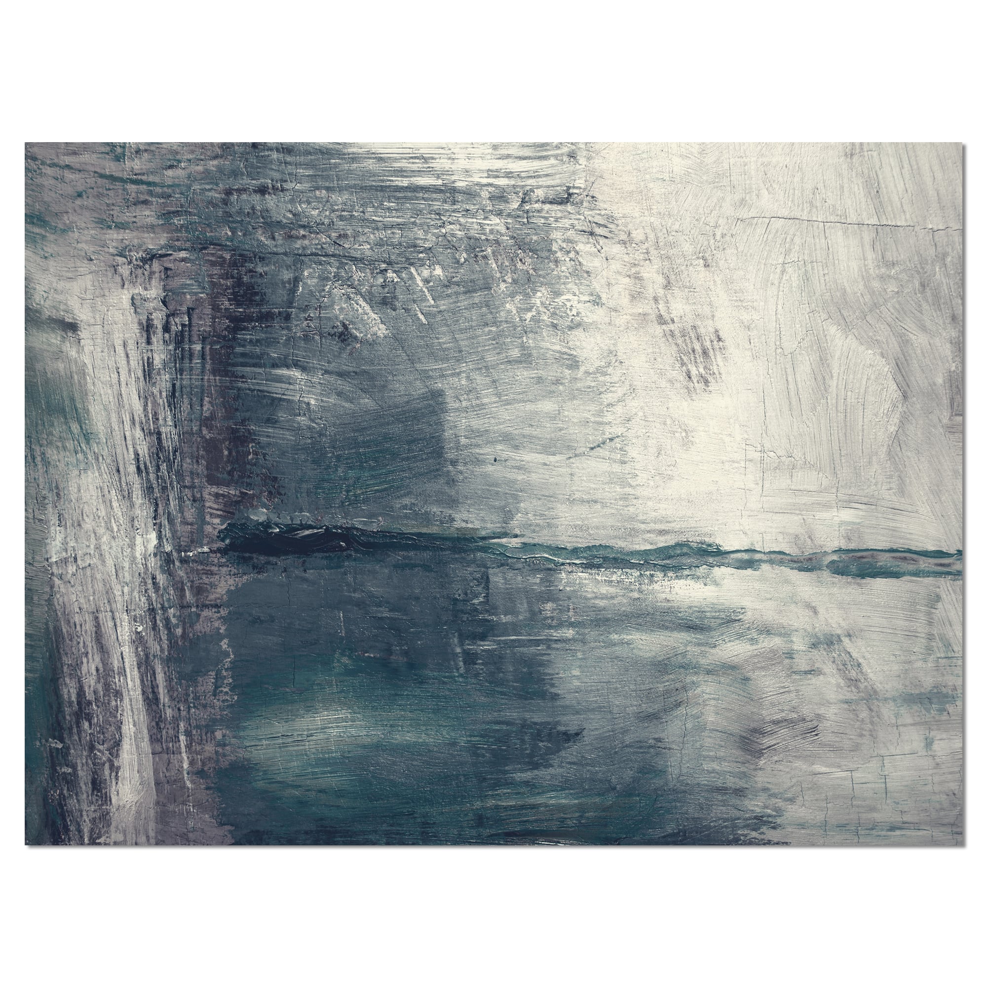 Designart - Grey Abstract Pattern Oil Painting