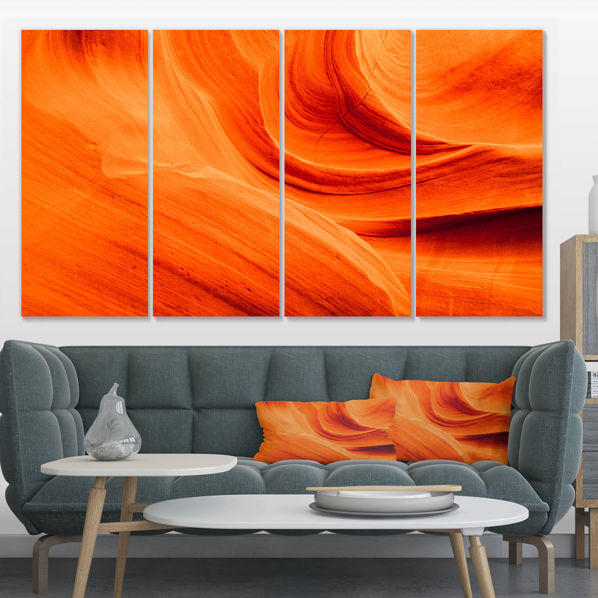 Designart - Orange Upper Antelope Canyon - Landscape Photography Canvas Print