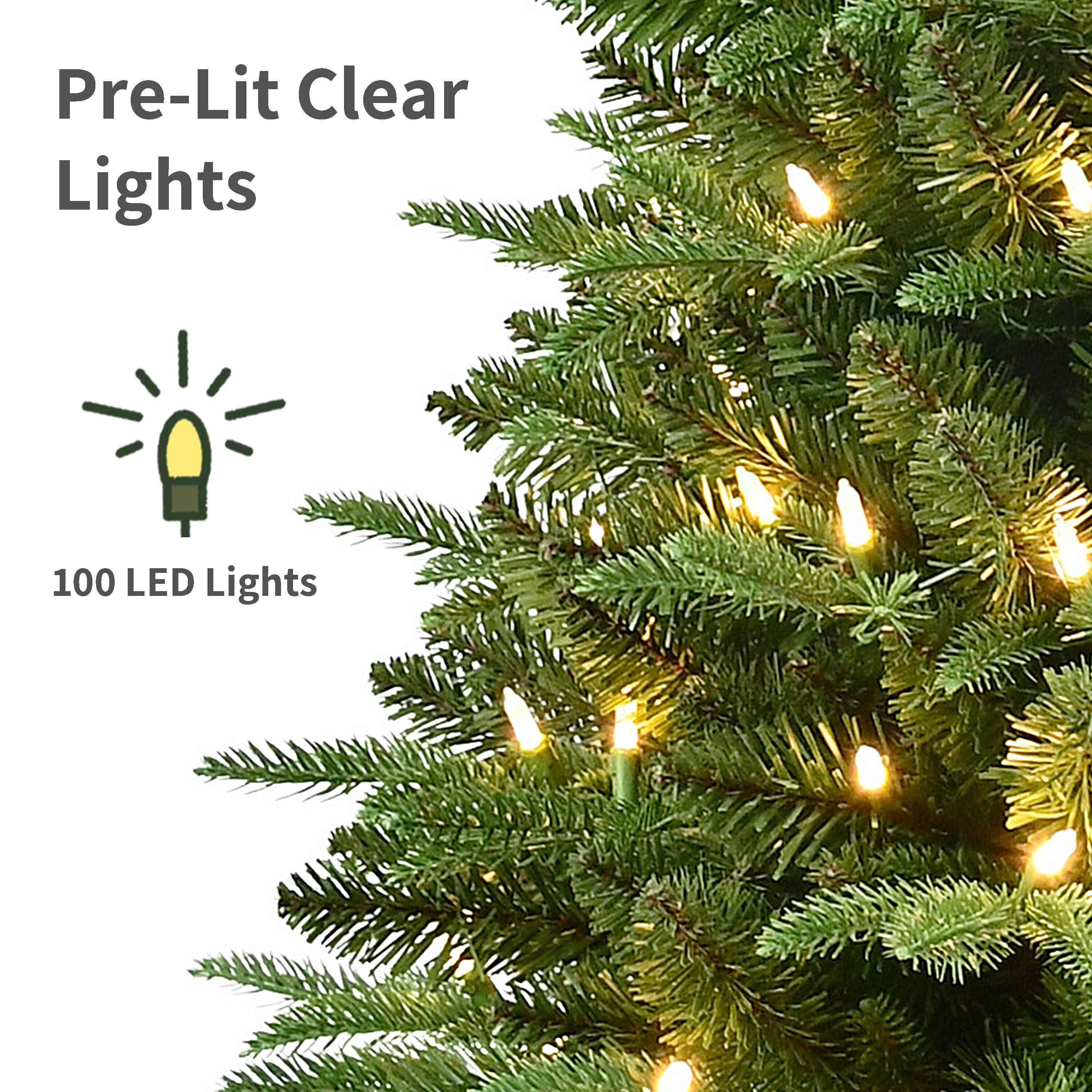Puleo International 4ft. Pre-Lit Fraser Fir Potted Artificial Christmas Tree