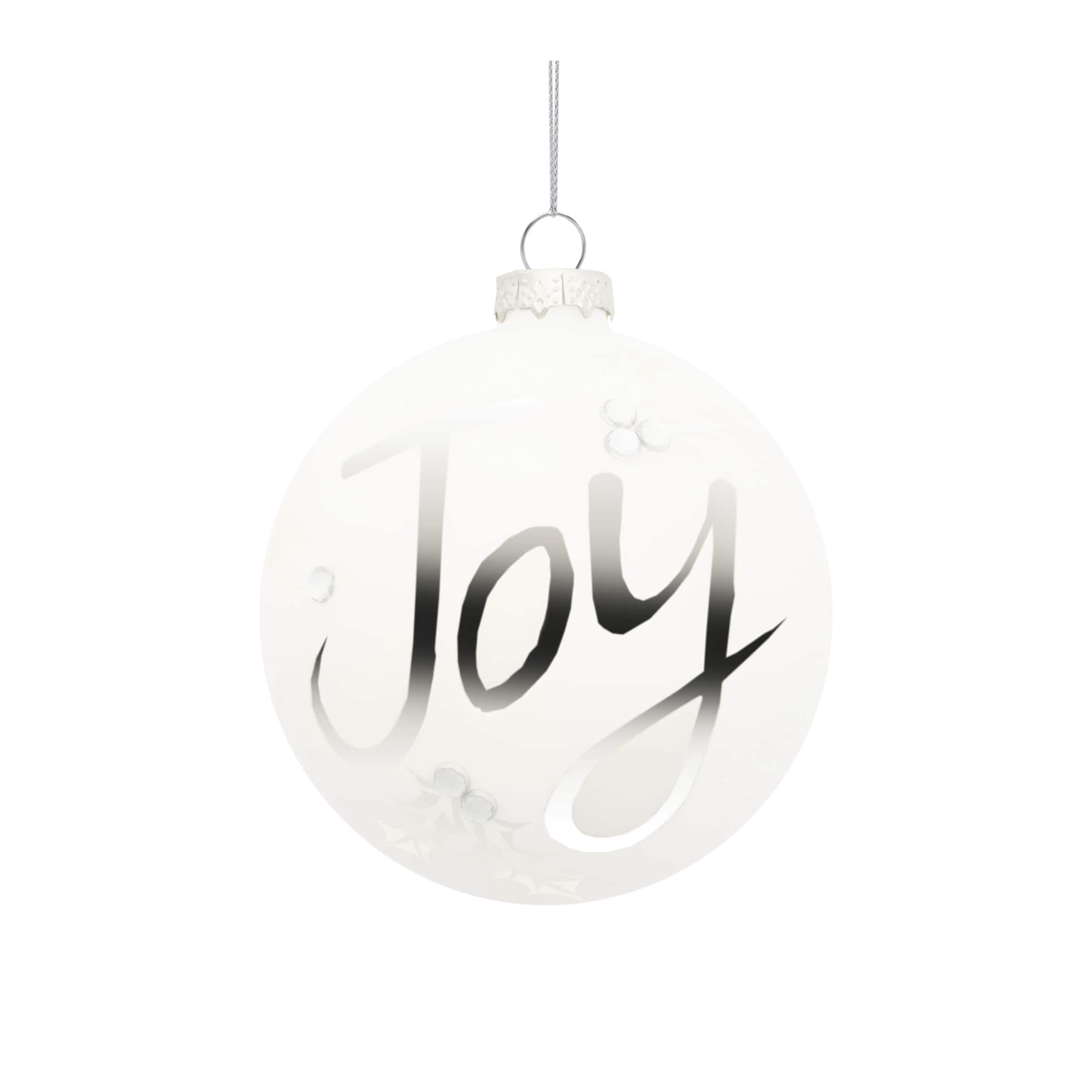 Frosted Glass Joy Ornament Set, 6ct.