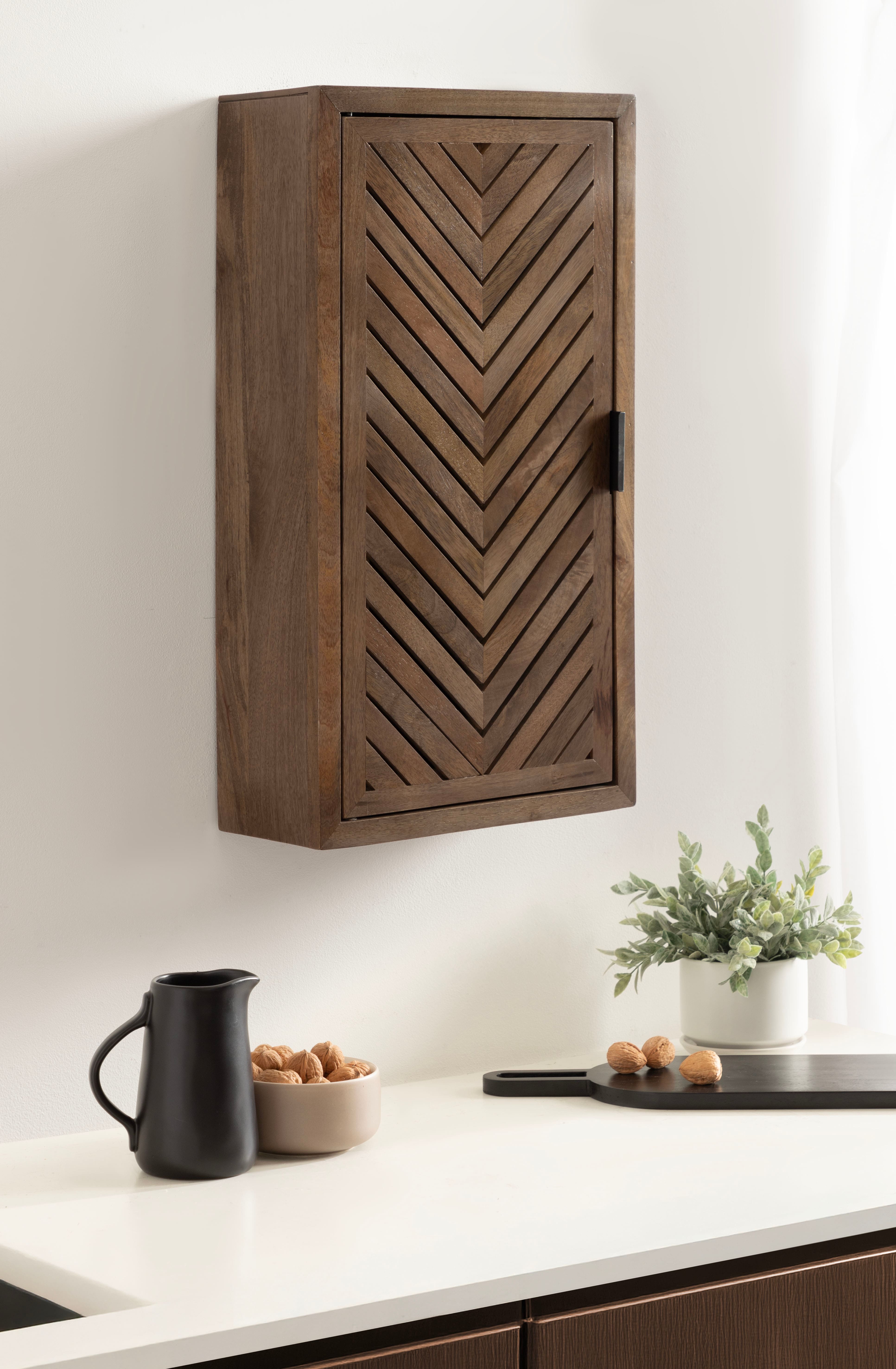 Kate and Laurel Mezzeta Tall Wood Bath Cabinet