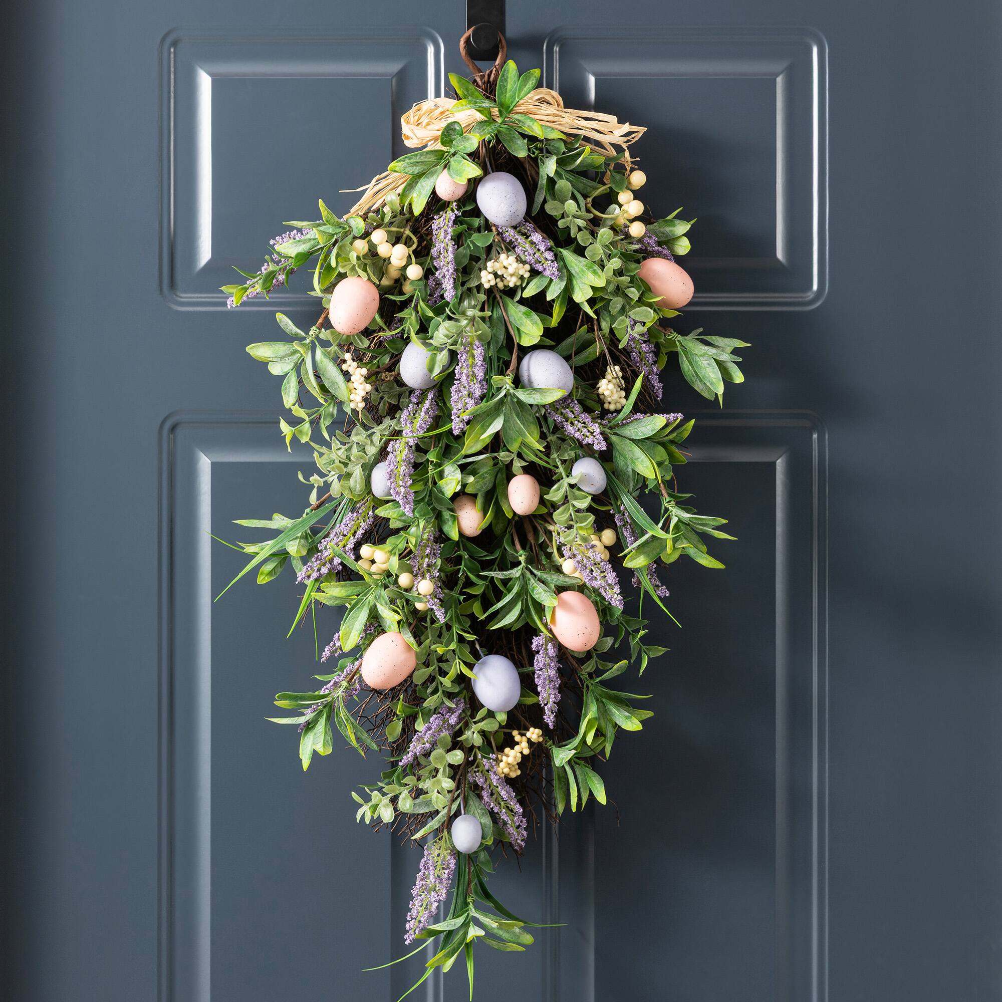 Glitzhome® 28" Easter Egg & Lavender Teardrop