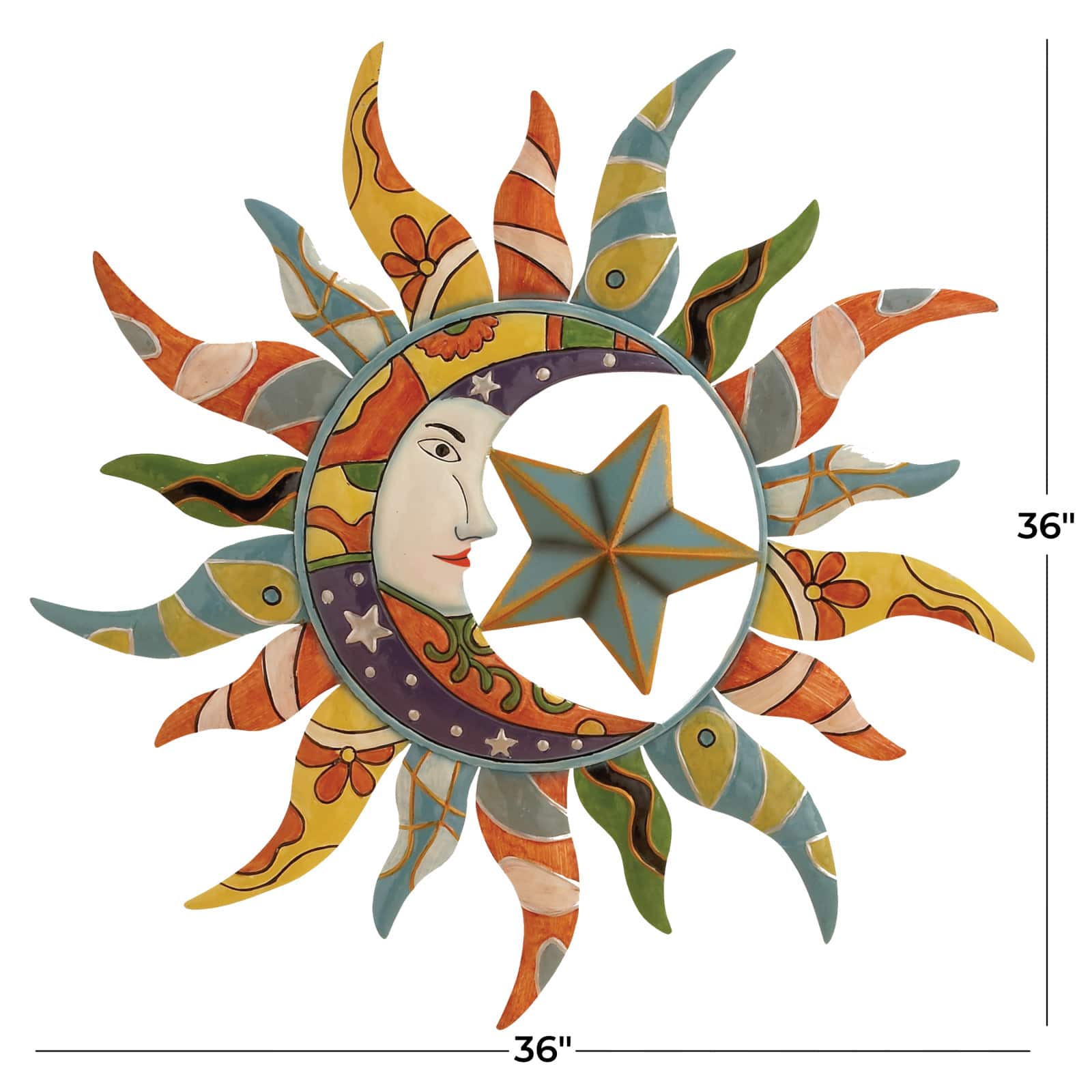 Multi Metal Eclectic Wall Decor, 36" x 36" x 2"