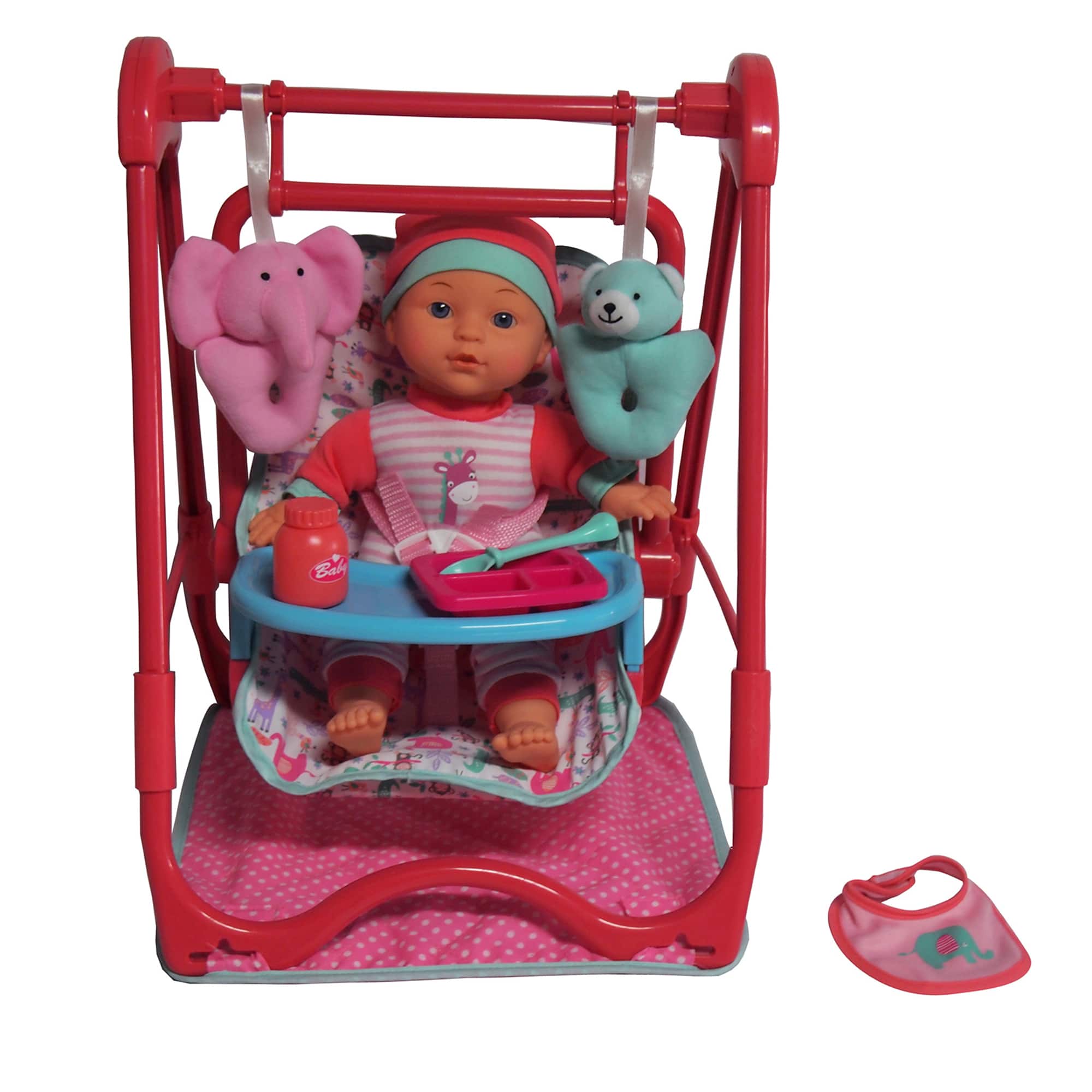 Dream Collection 12" Baby Doll 4-in-1 High Chair Play Set