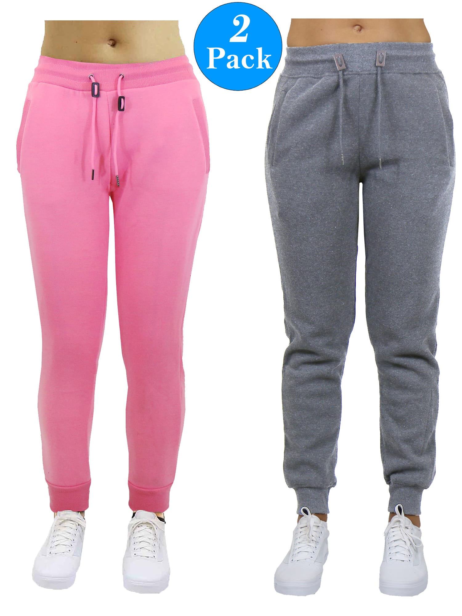 Galaxy by Harvic Women’s Slim Fit Heavyweight Fleece-Lined Joggers 2 Pack