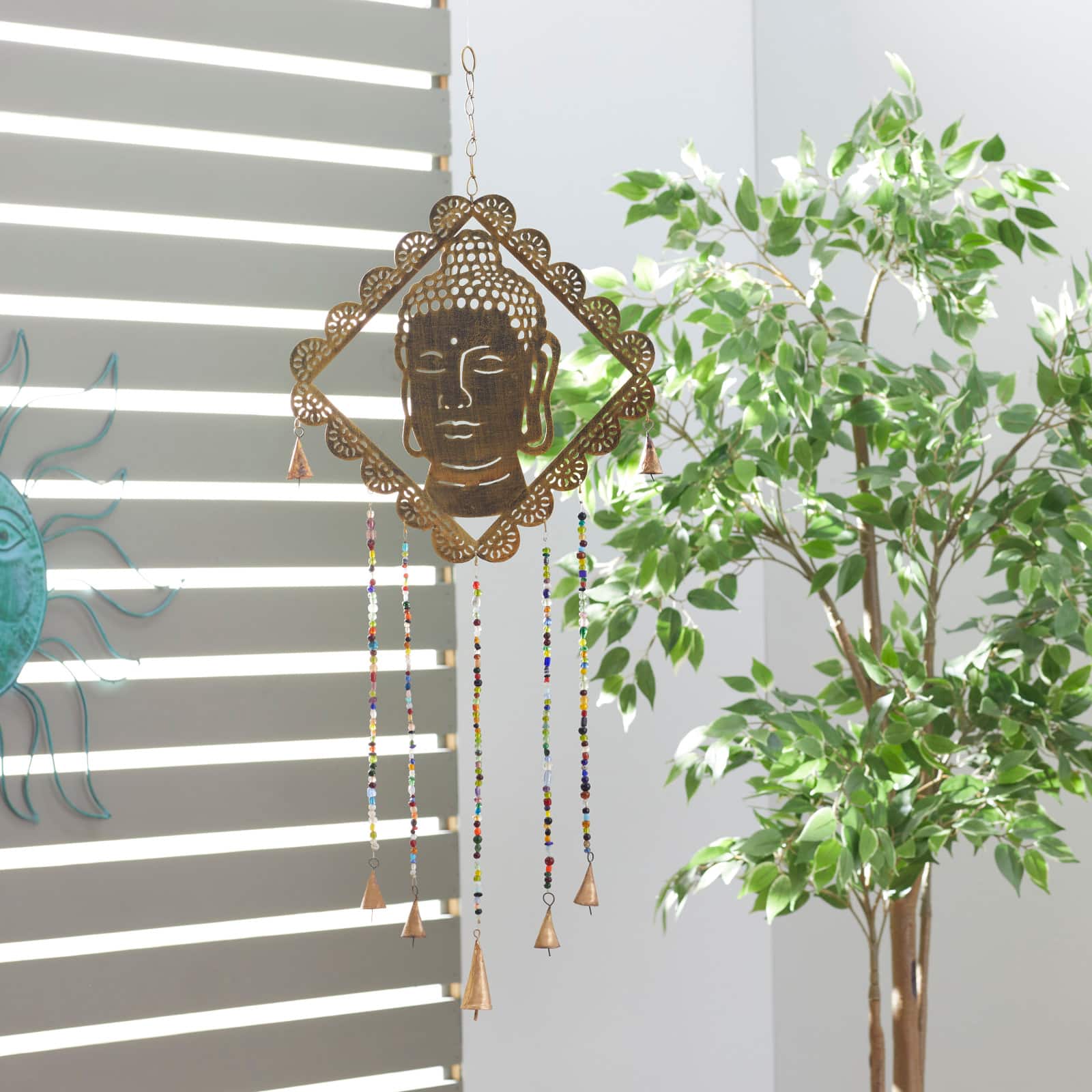 30" Gold Metal Buddha Eclectic Windchime