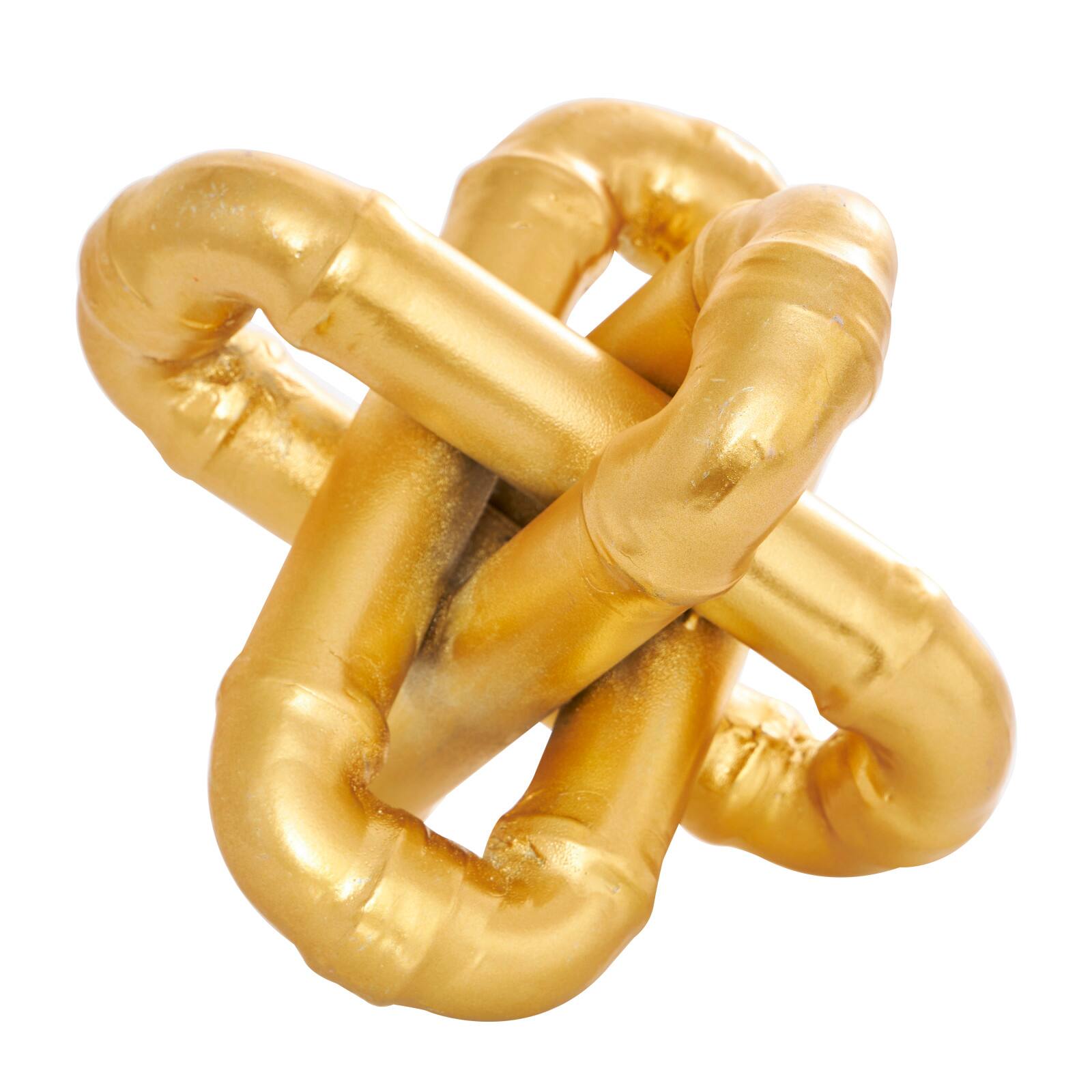 9" Gold Metal Chain Link Sculpture
