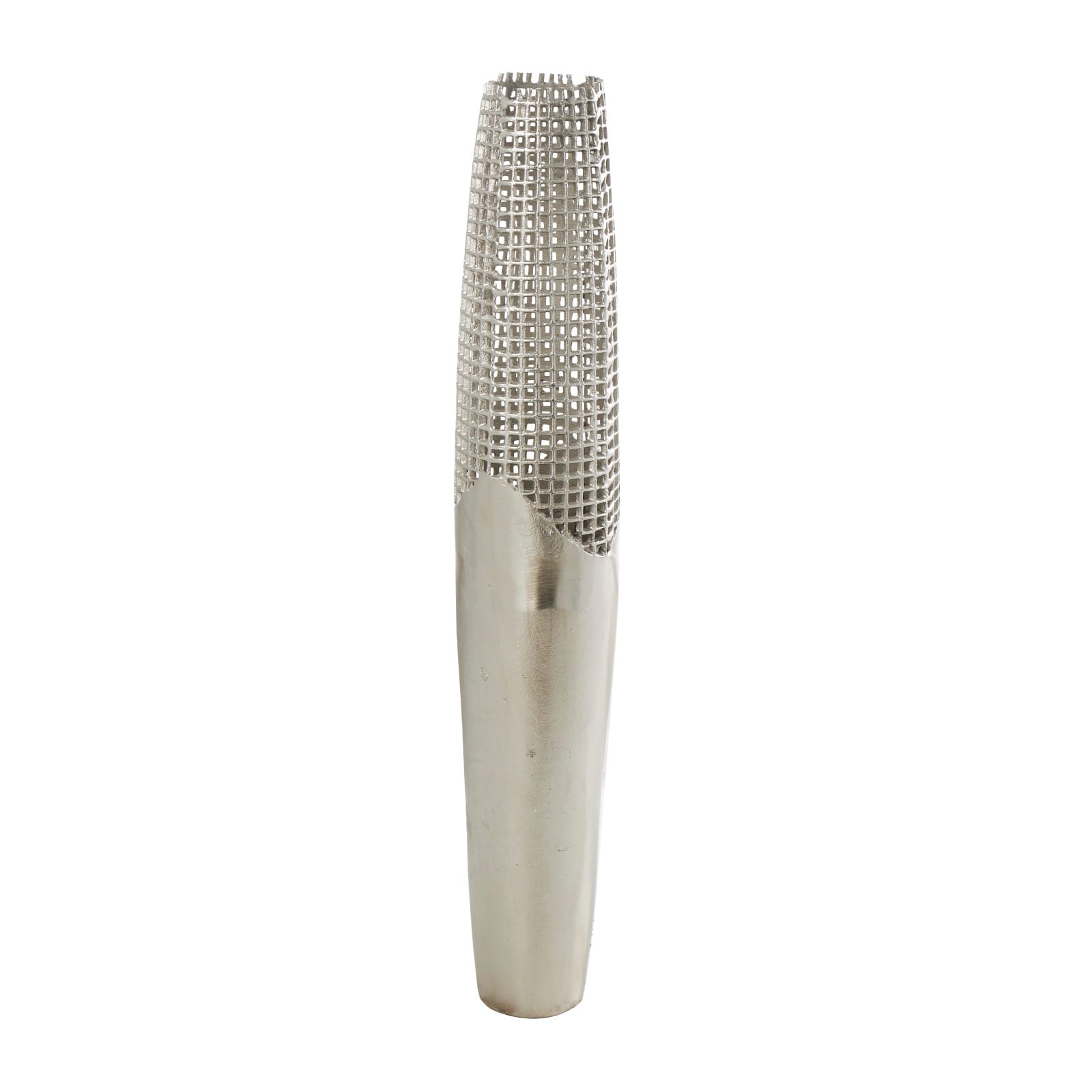 3ft. Silver Aluminum Grid Inspired Vase with Open Frame Design