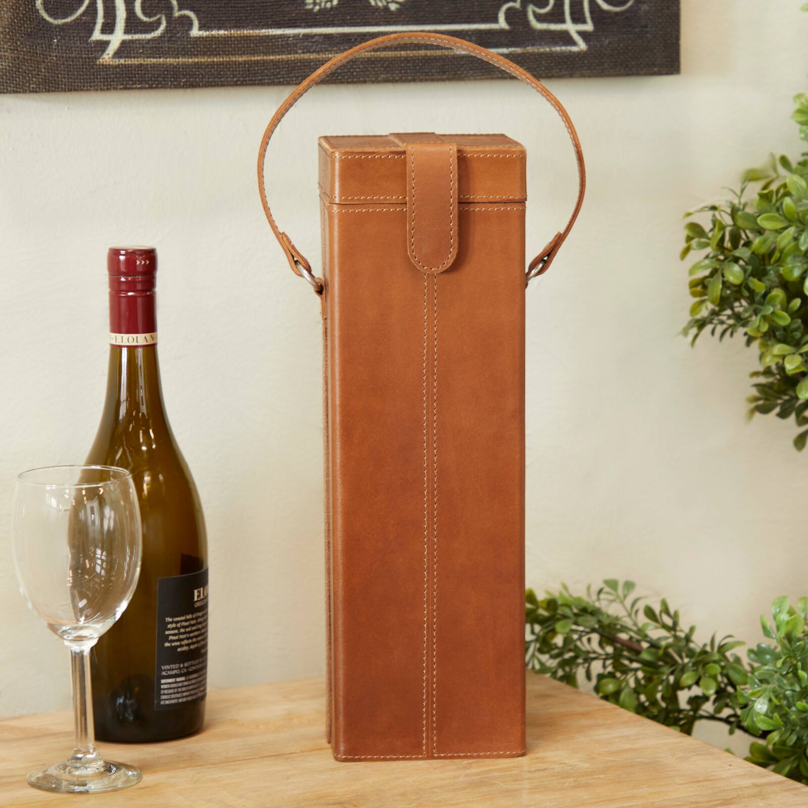 Tan Modern Wine Holder, 5" x 5" x 19"