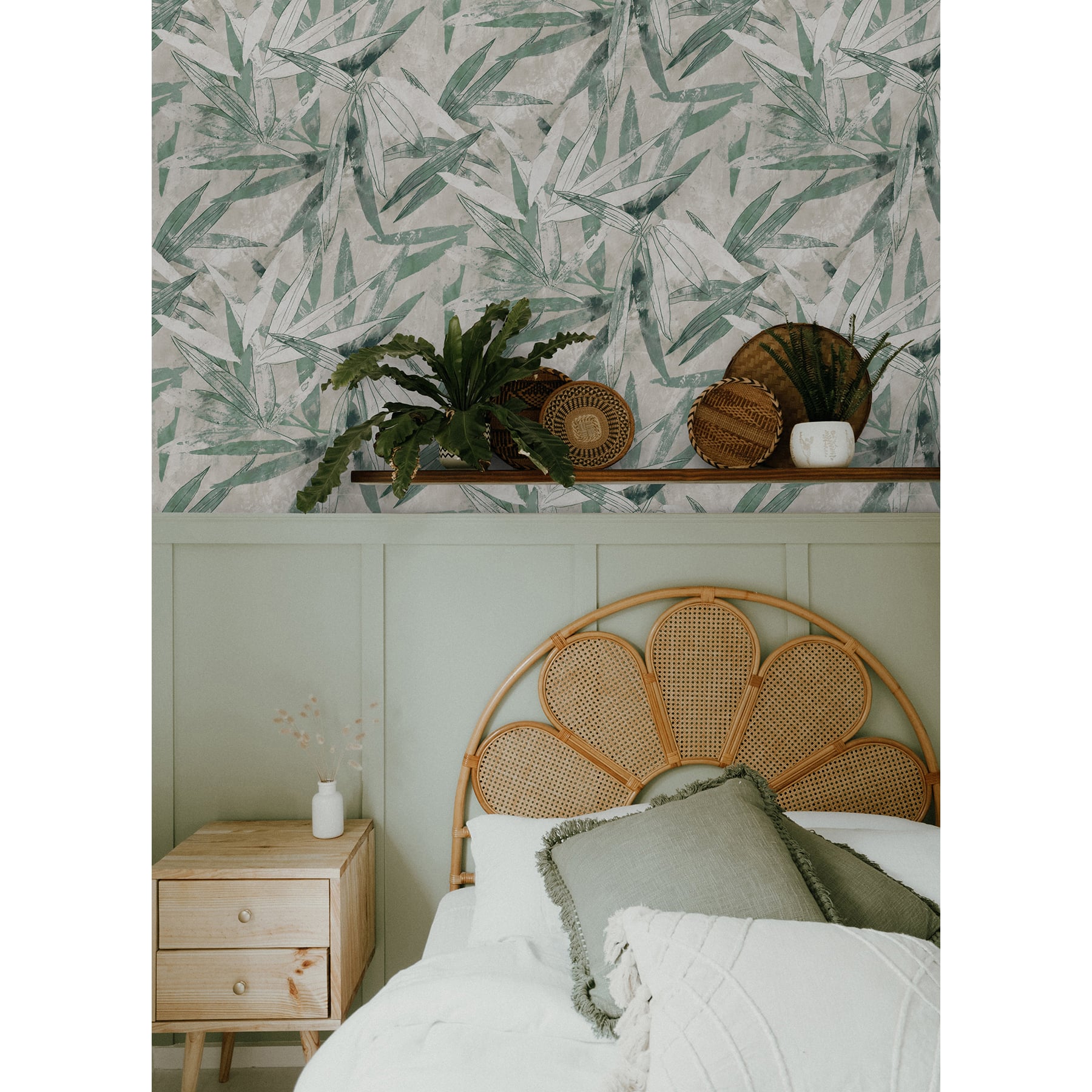 NuWallpaper Egypt Sherrod Jade Bali Bamboo Peel & Stick Wallpaper