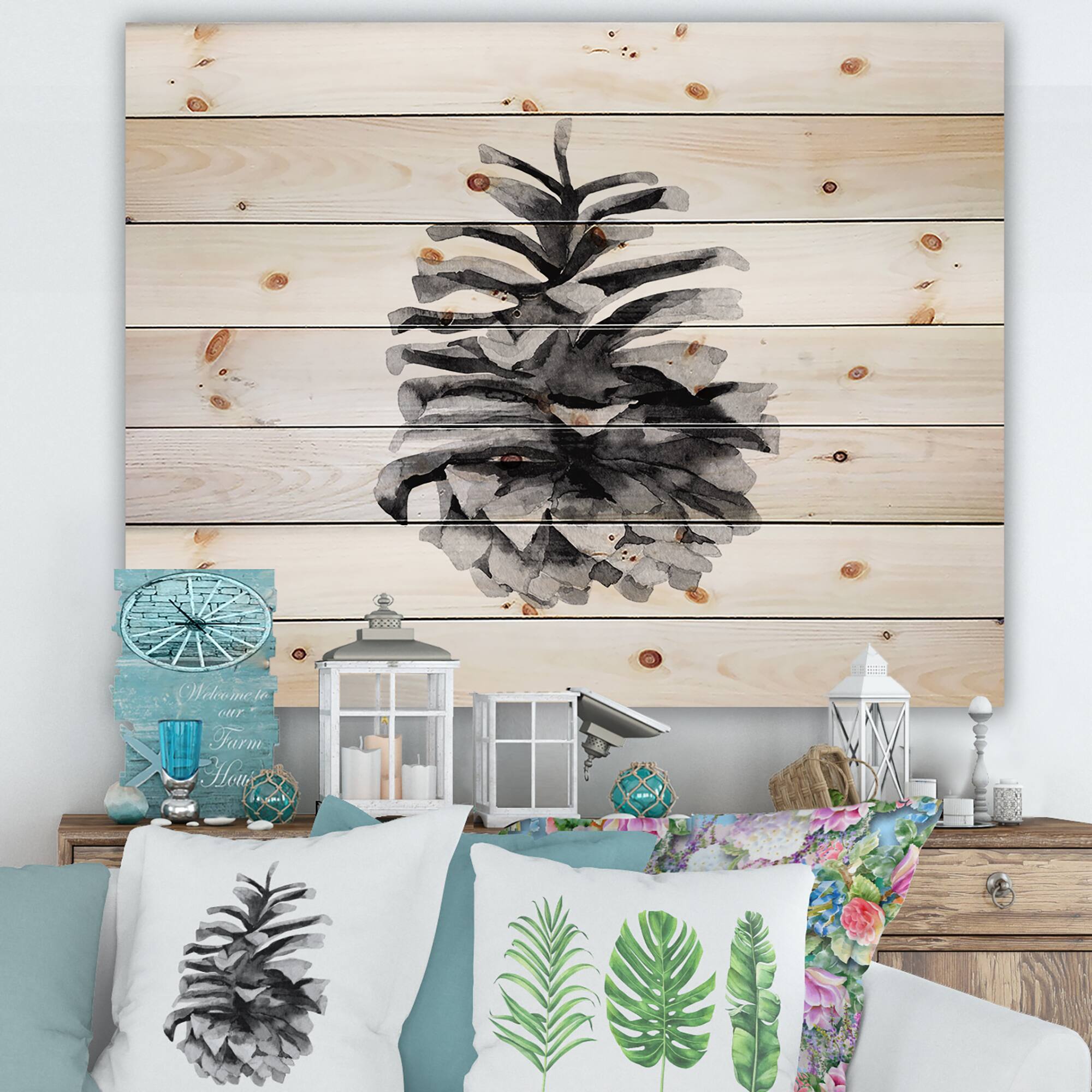 Designart - Conifer Cone Monochrome