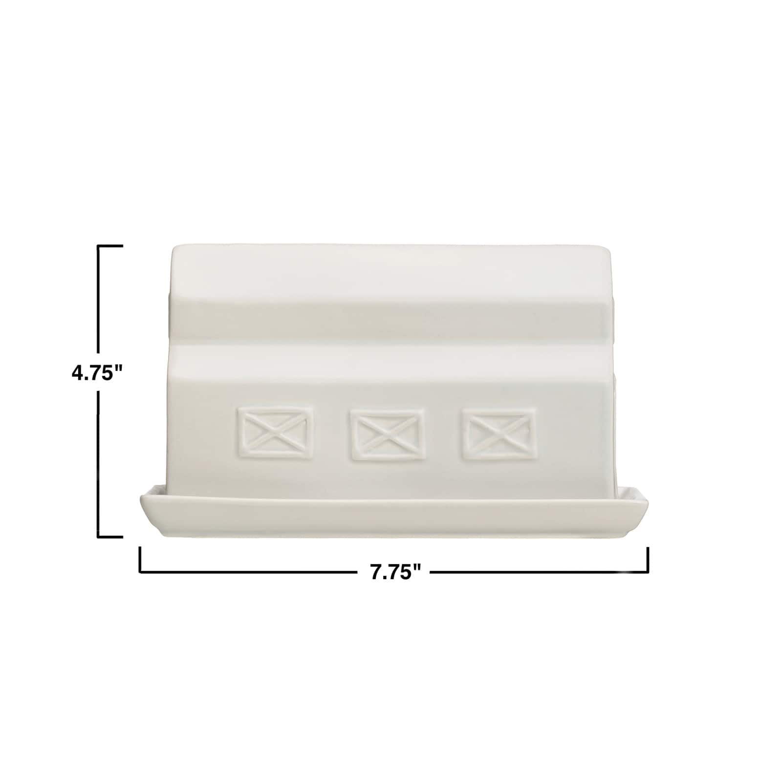 Hello Honey® 8" Matte Gray Stoneware Barn Butter Dish