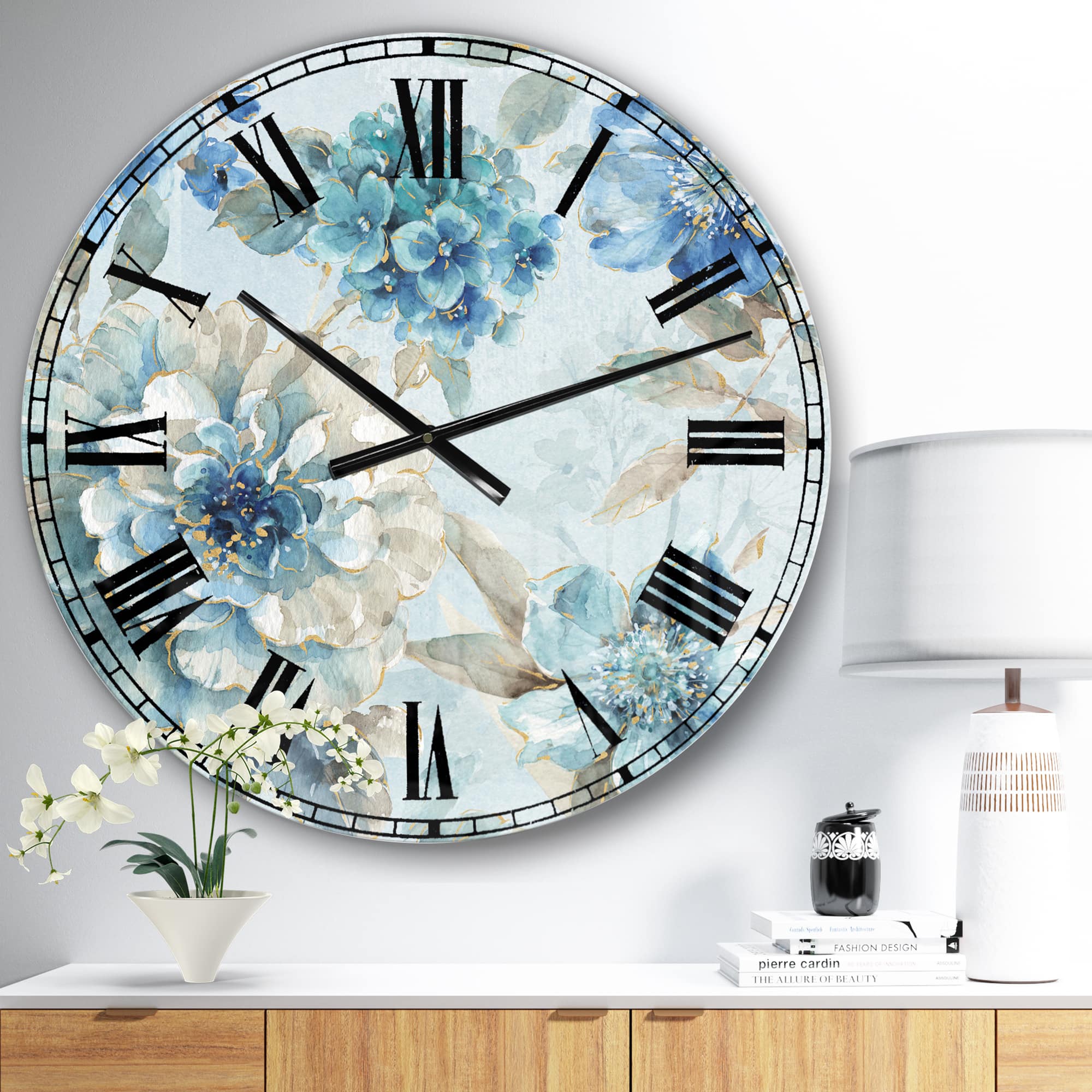 Designart 'Indigold Watercolor Lovely Bird Iv Traditional Wall Clock