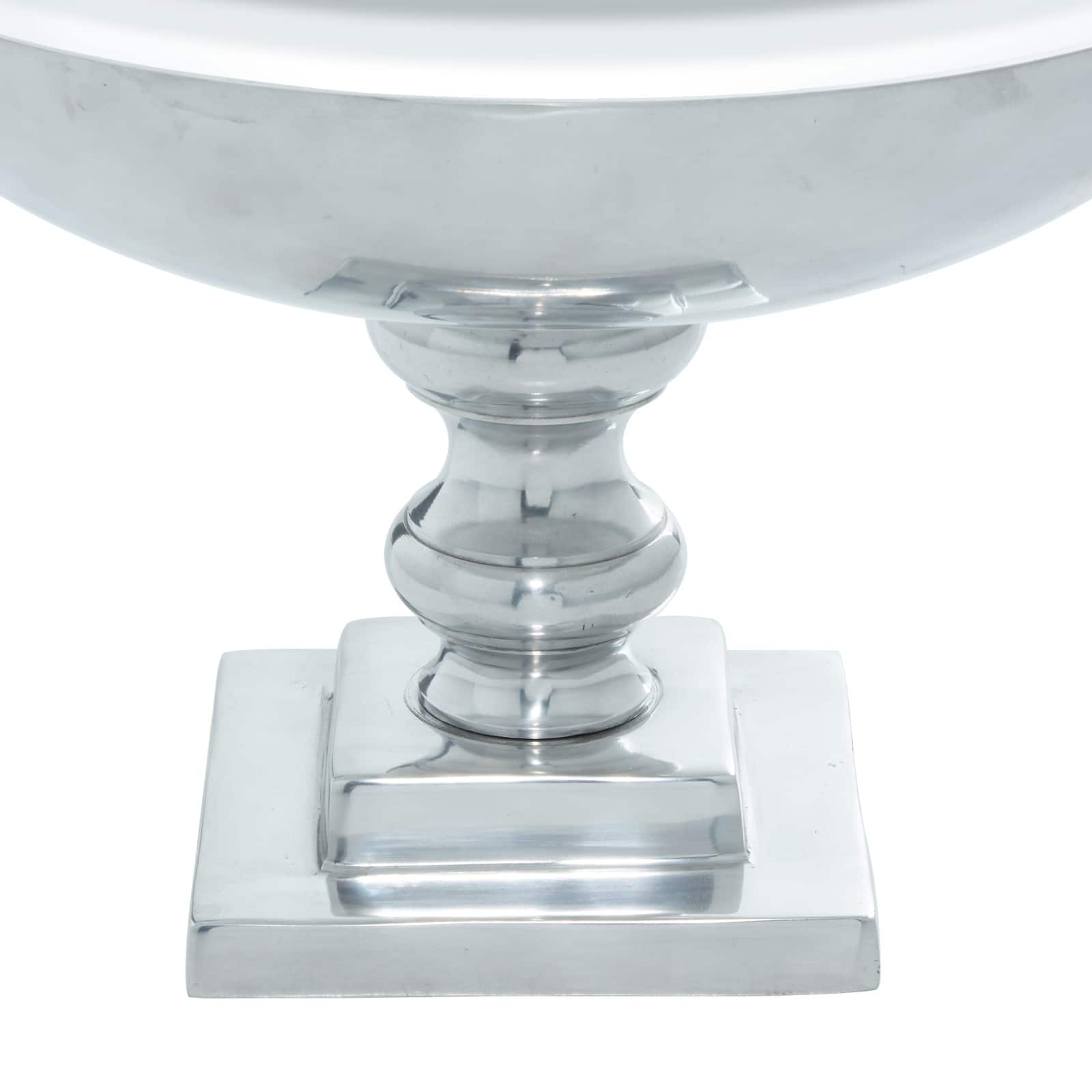 15" Silver Aluminum Traditional Decorative Bowl