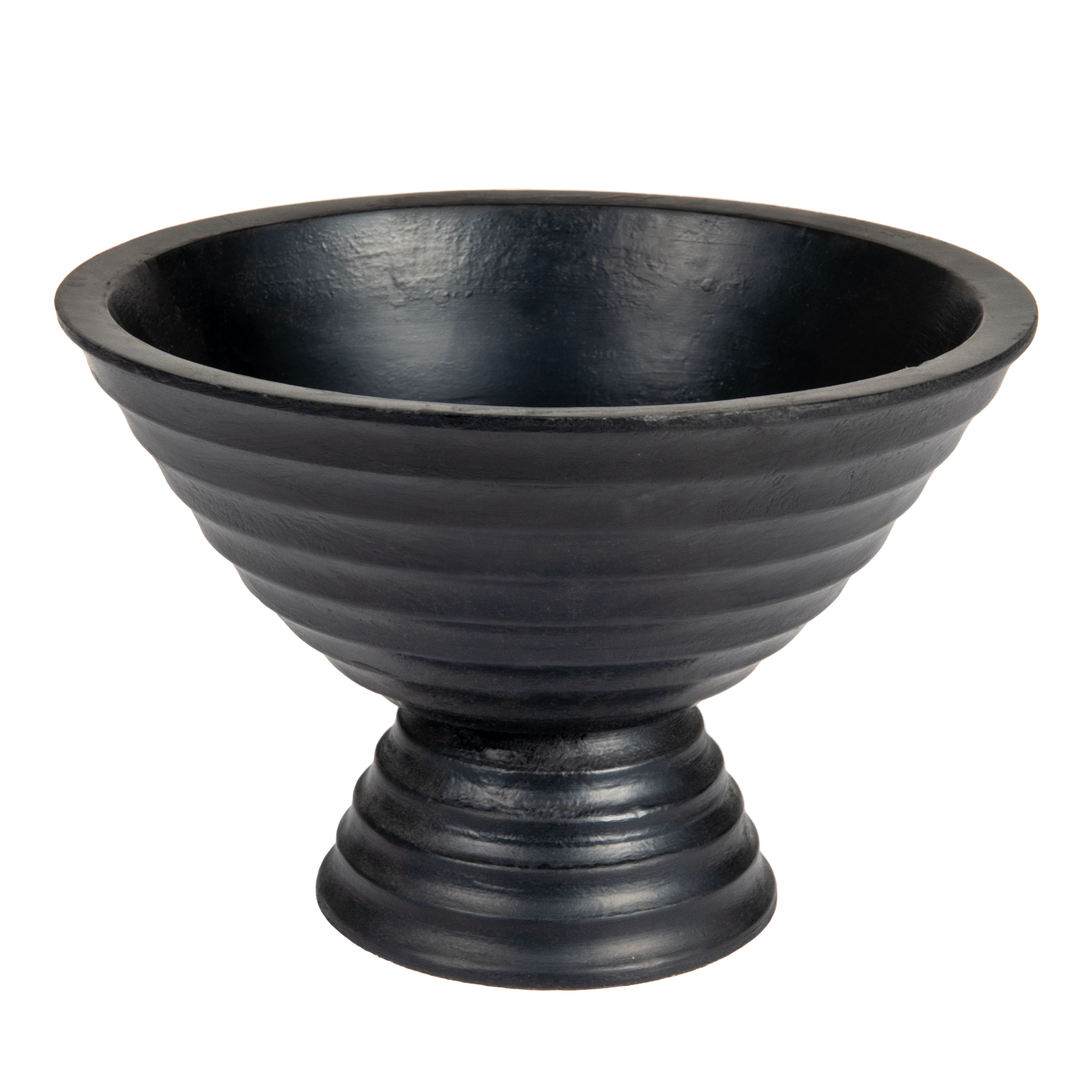 Hello Honey® 9.75" Ridged Mango Wood Footed Bowl