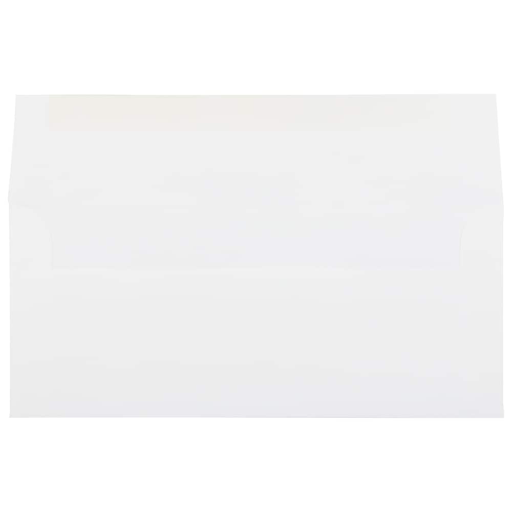 JAM Paper 4.12" x 9.5" Bright White Linen Strathmore Business Envelopes, 50ct.