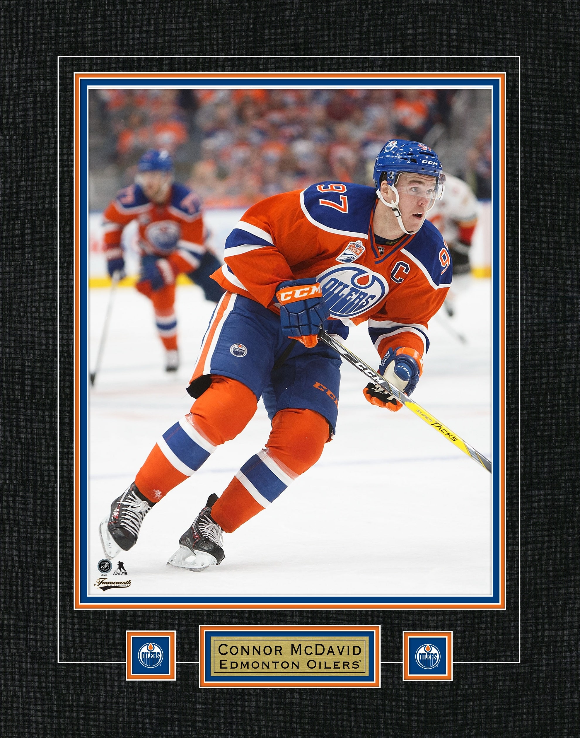 Connor McDavid Edmonton Oilers Framed 22" x 28" Action Photo 27" x 33"