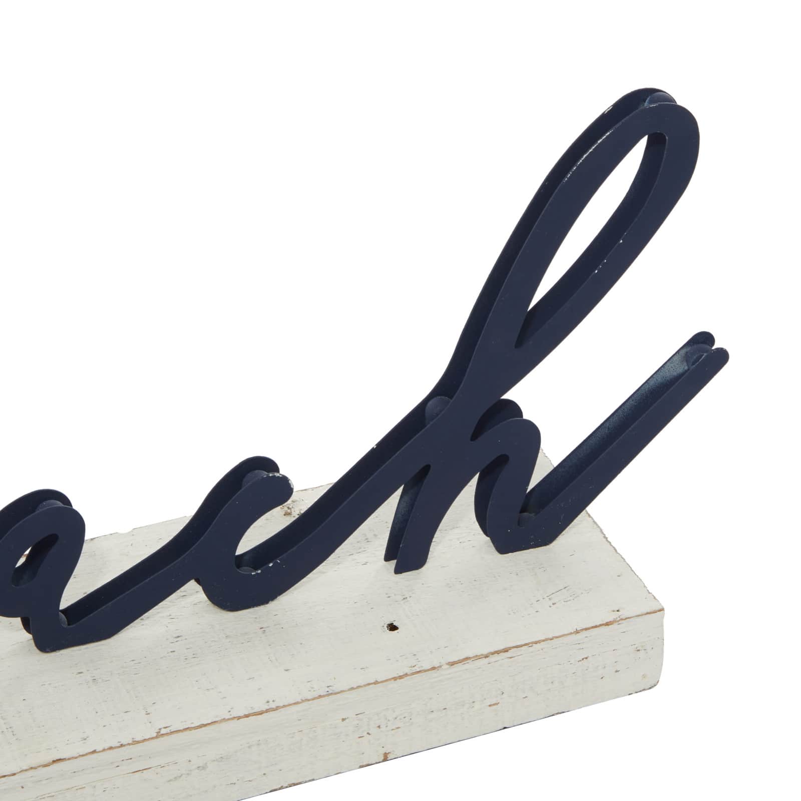 19" Black Wood Coastal Beach Tabletop Sign