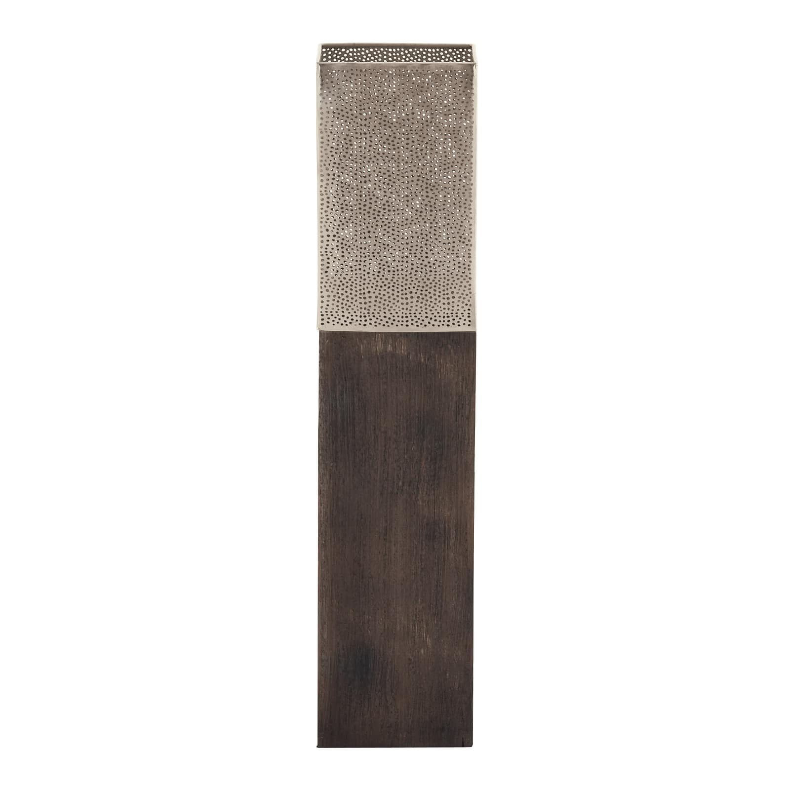 35" Brown Mango Wood Contemporary Candle Holder