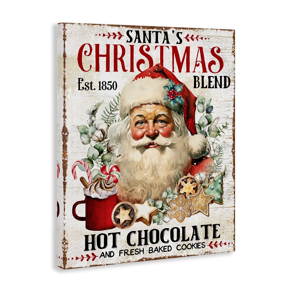 Stupell Industries Santa's Christmas Blend Canvas Wall Art