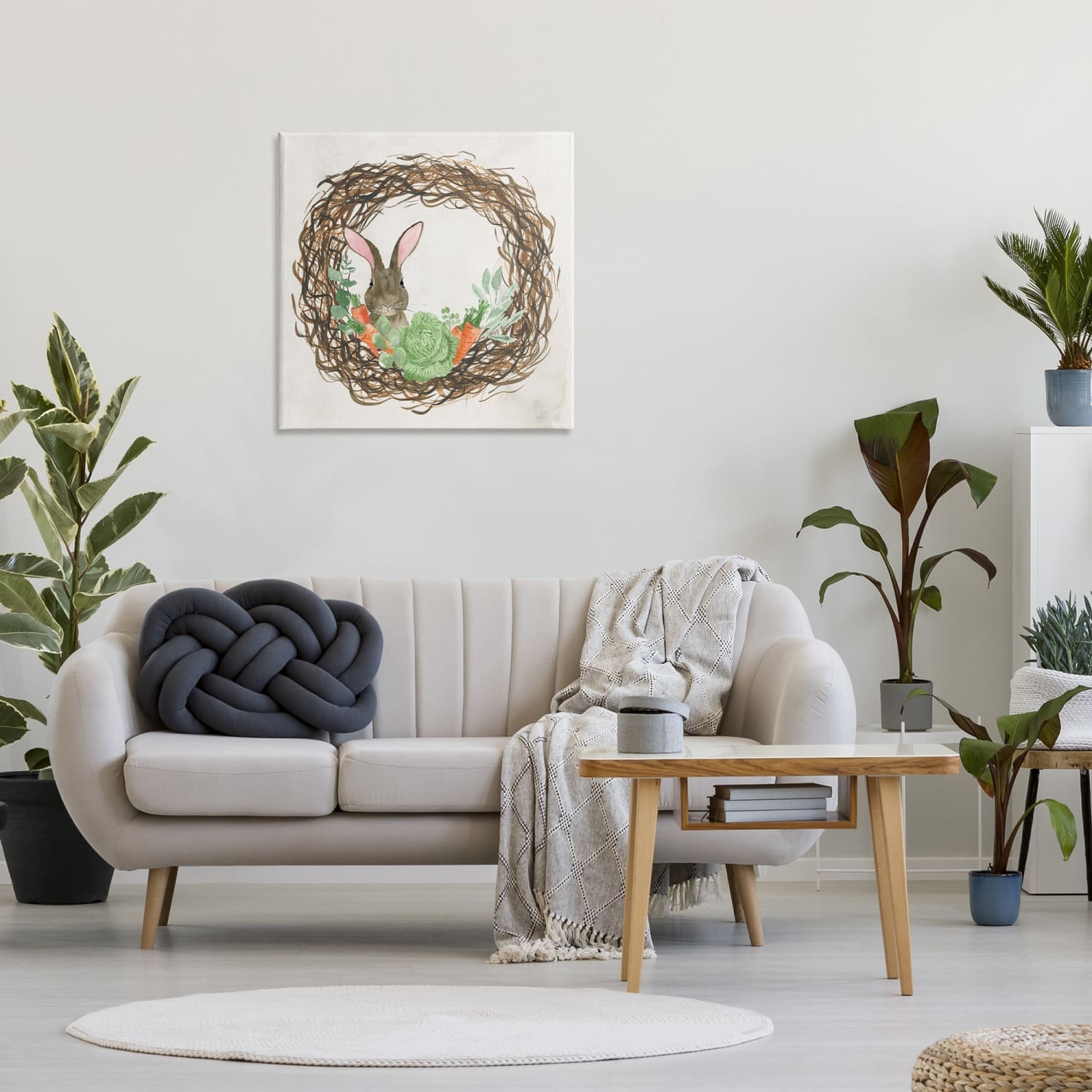 Stupell Industries Spring Easter Wreath Canvas Wall Art