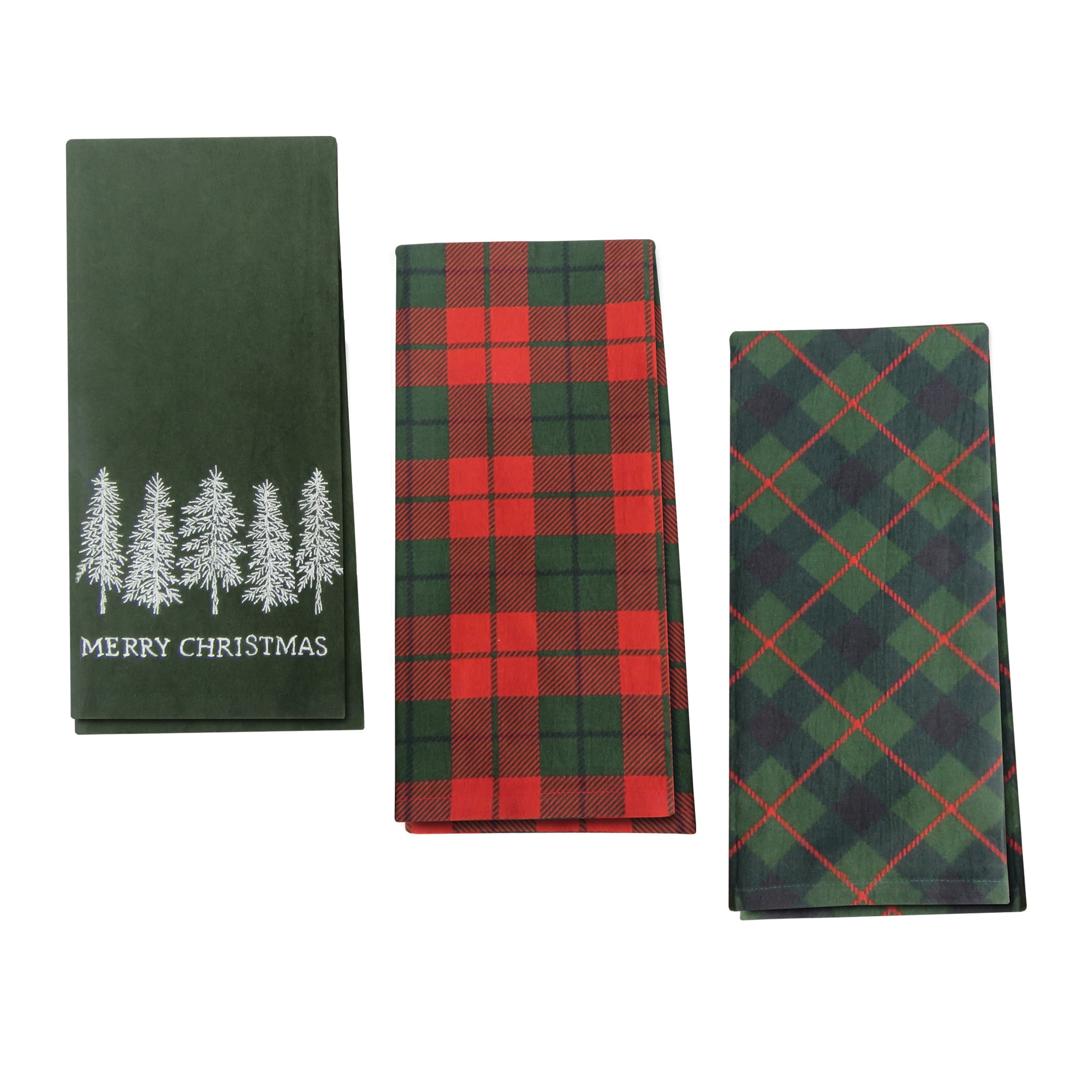 Melrose Plaid & Merry Christmas Tea Towels Set