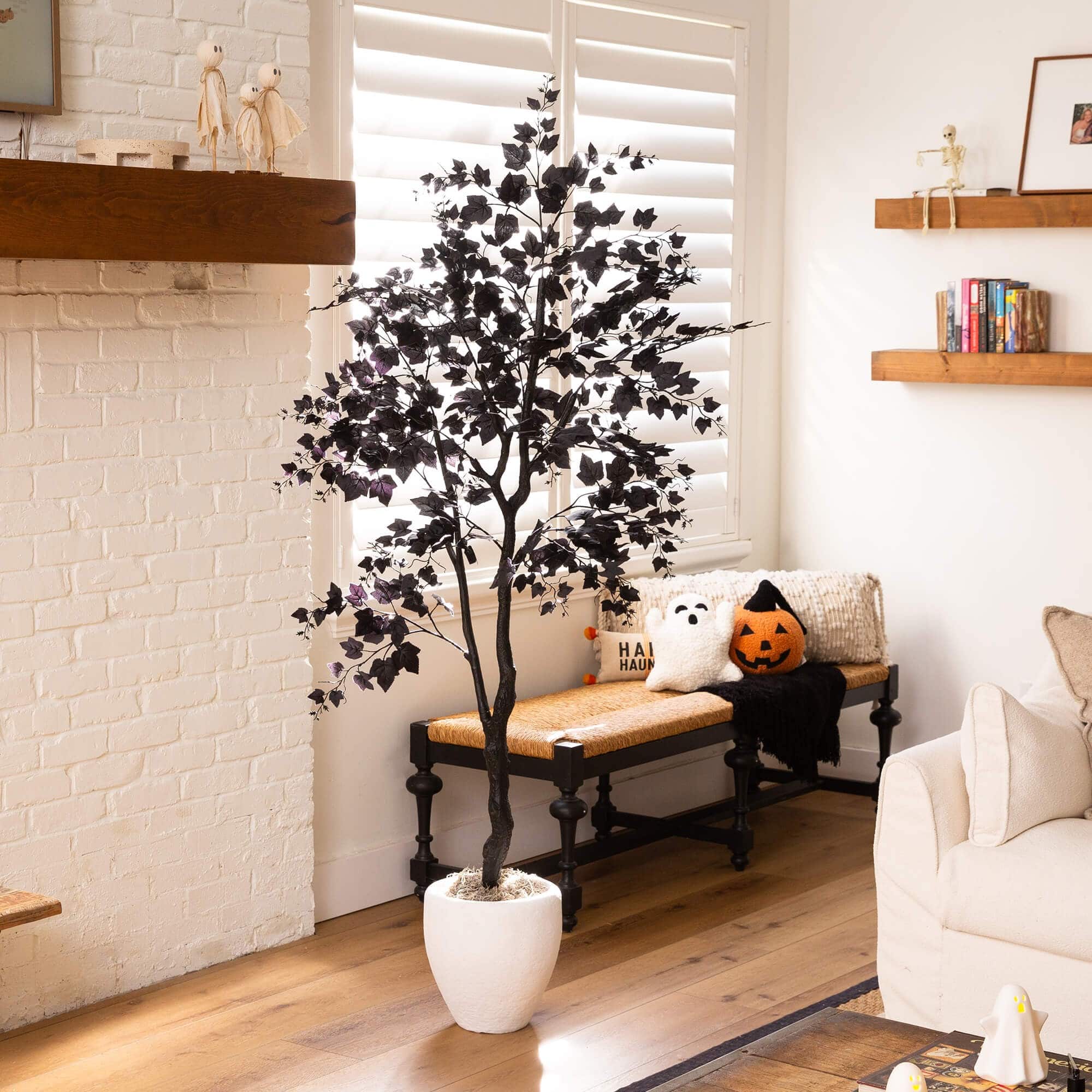 6ft. Artificial Halloween Black Maple Tree