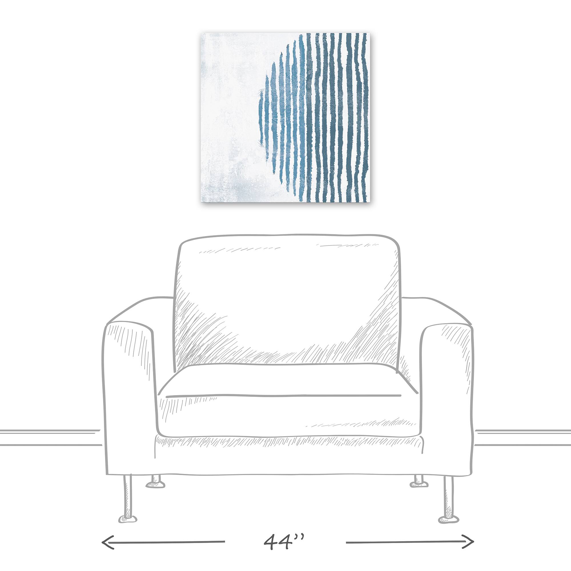 Blue Circle Line Canvas Wall Art