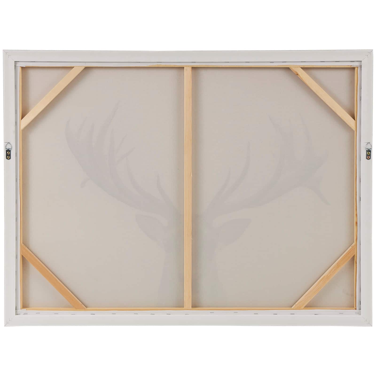 Brown Canvas Deer Gazing Framed Wall Art with Wood Frame