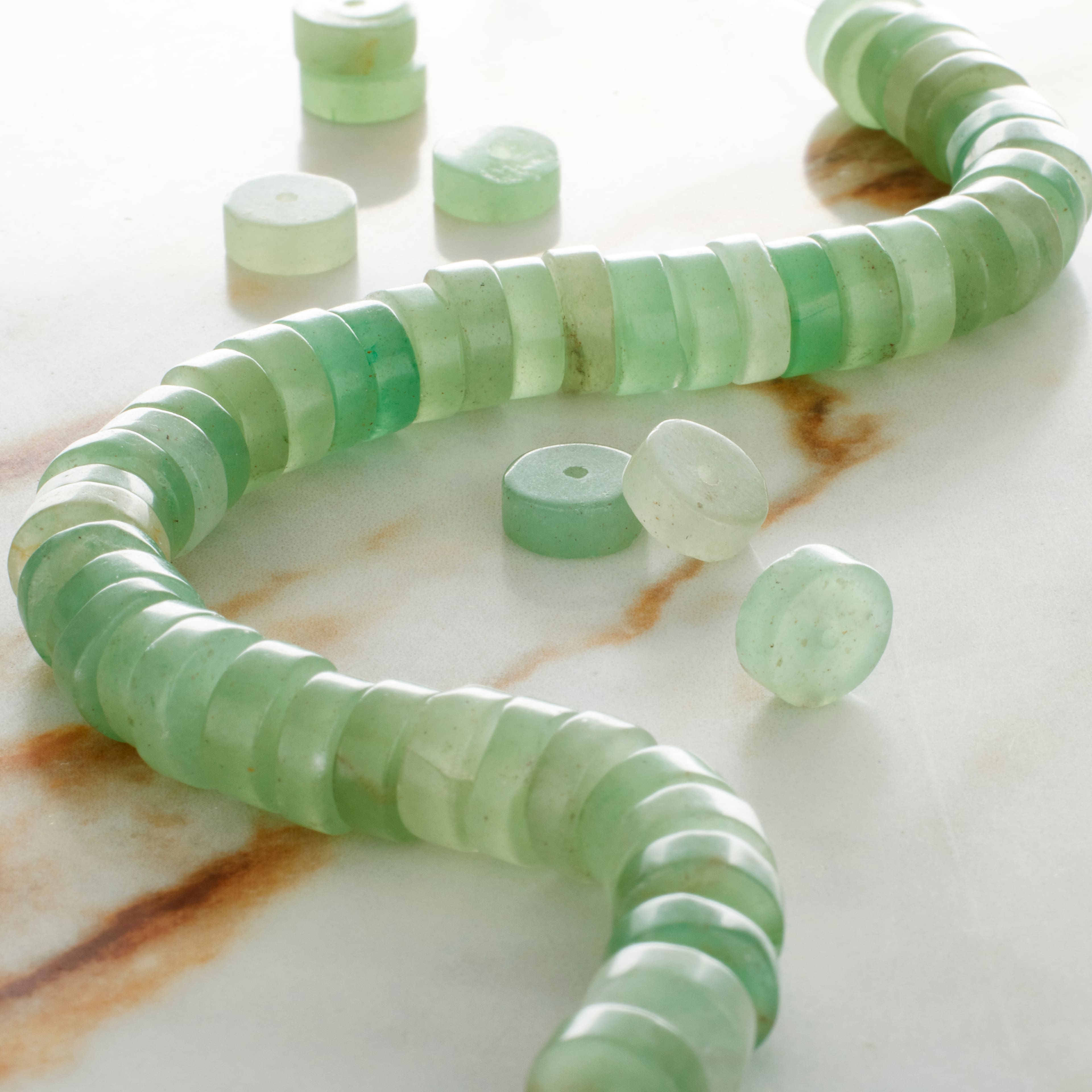 12 Pack: Green Aventurine Heishi Beads by Bead Landing™