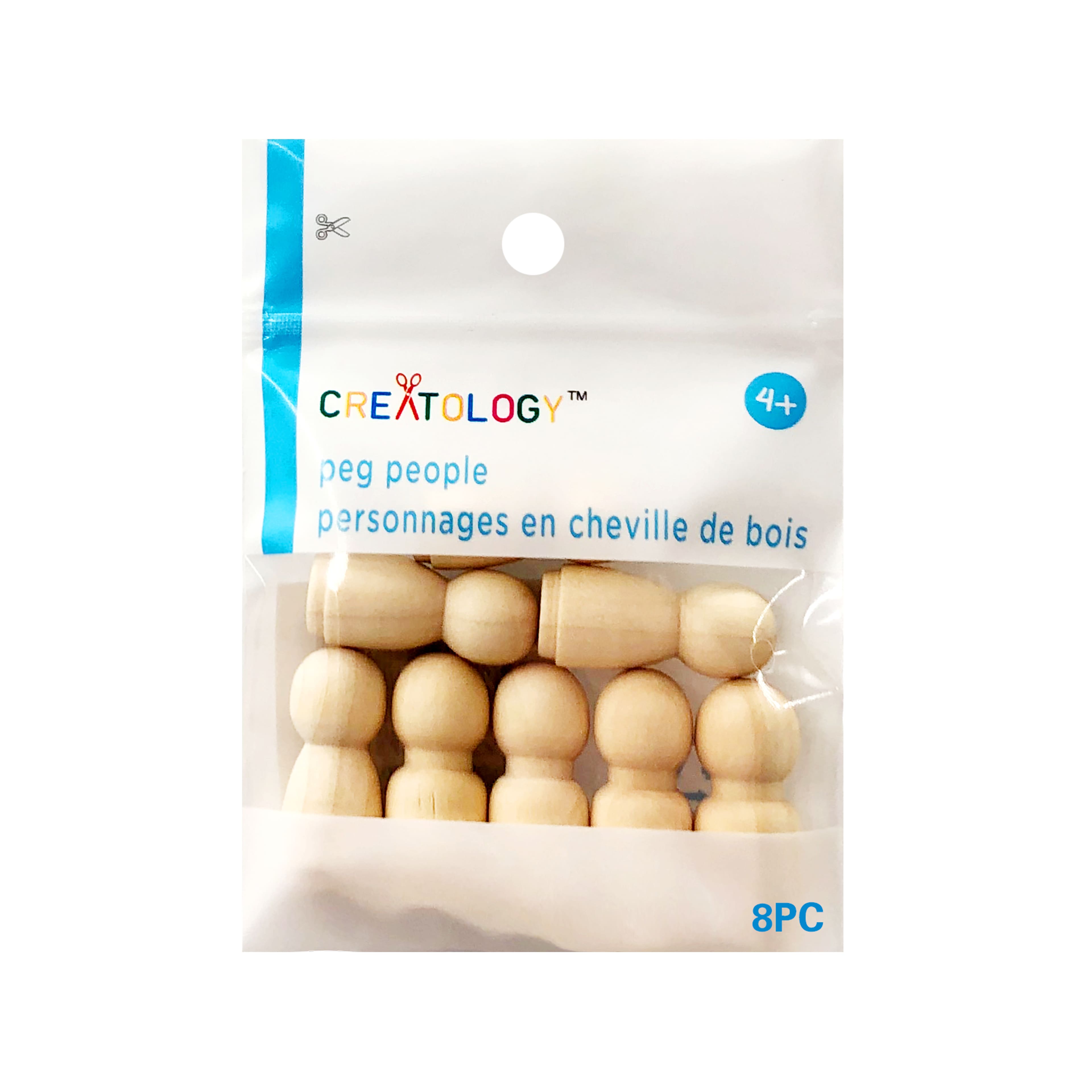12 Packs: 8 ct. (96 total) 1" Wooden Peg People by Creatology™