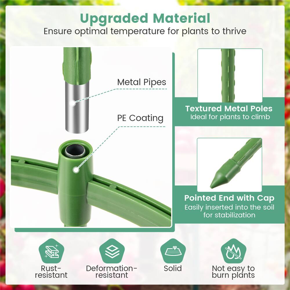 Costway 57" Adjustable Height Garden Trellis Plant Support & Tomato Cages, 2ct.